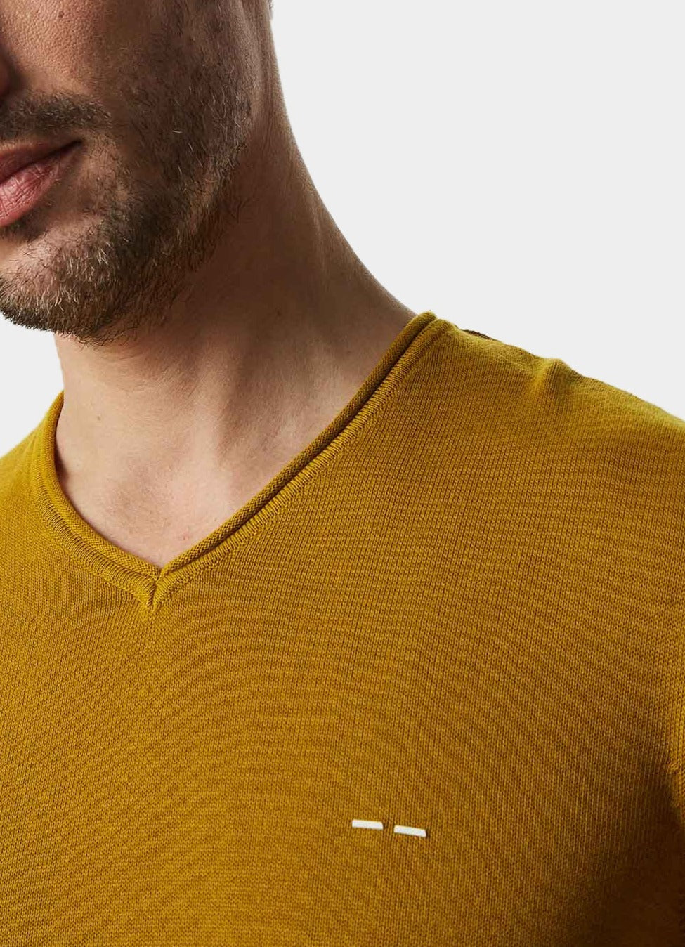 Lime V-Neck Organic Cotton Sweater