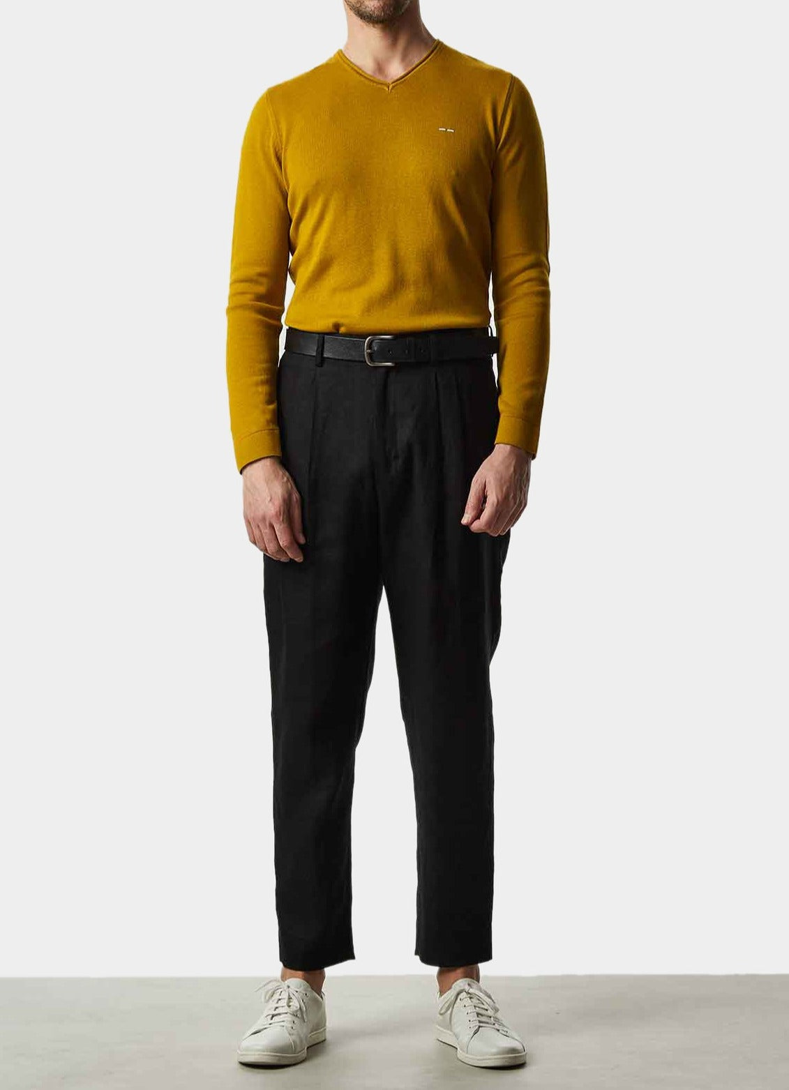 Lime V-Neck Organic Cotton Sweater