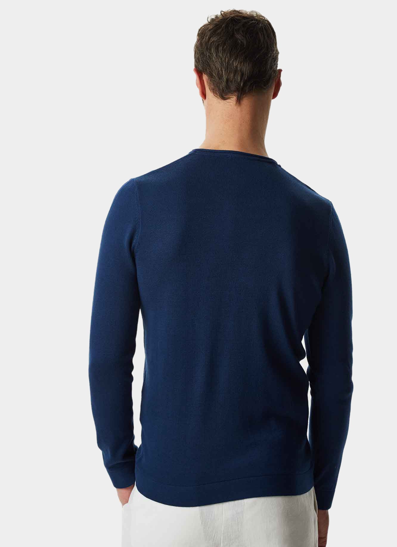 Cobalt V-Neck Organic Cotton Sweater