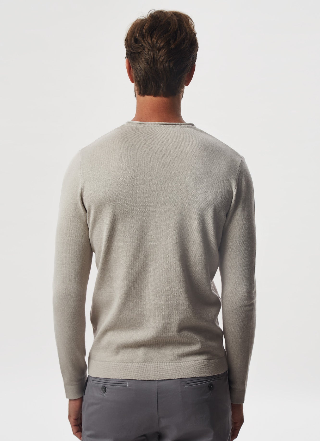 Sand V-Neck Organic Cotton Sweater