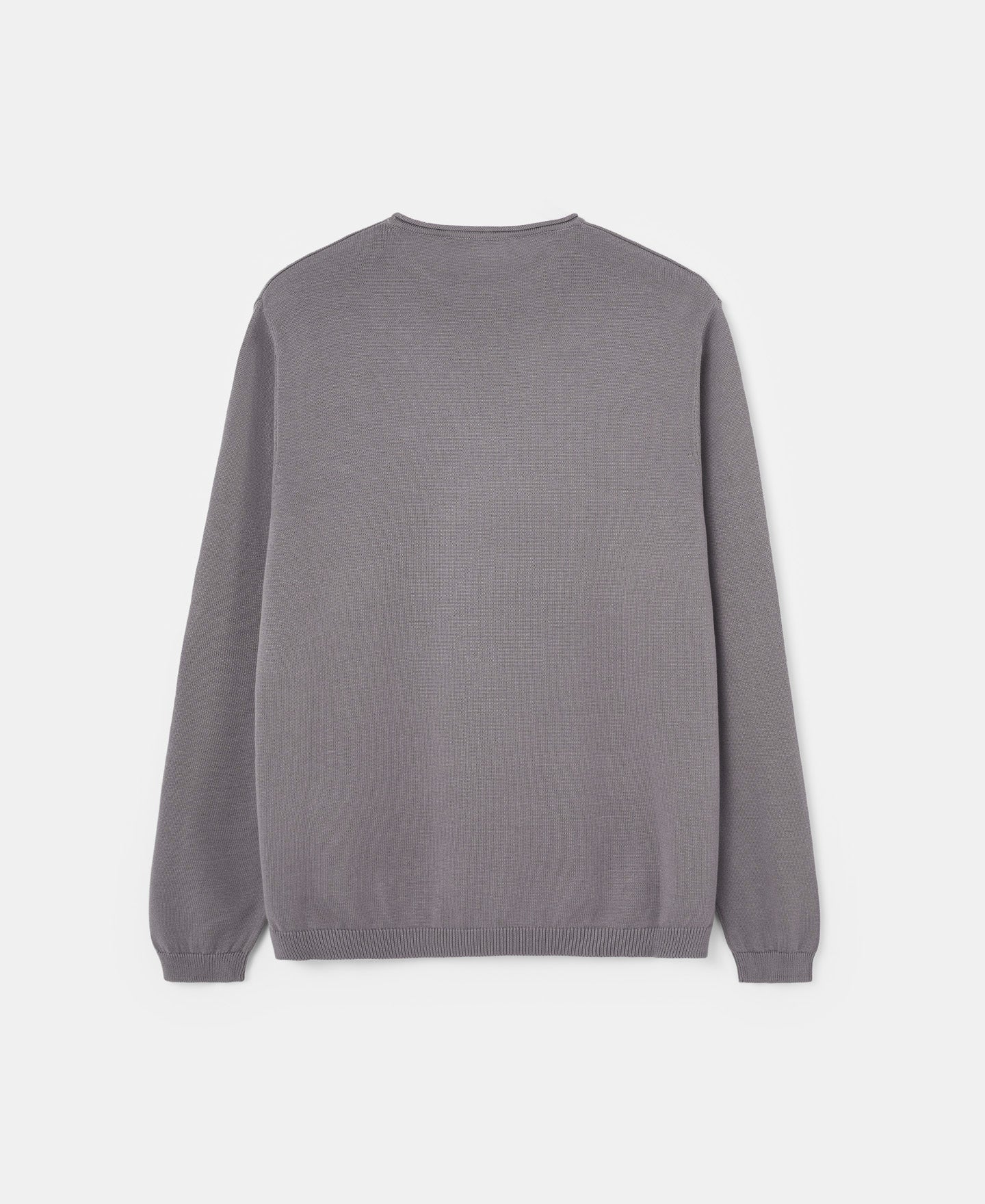 Grey Organic Cotton Crew Collar Sweater