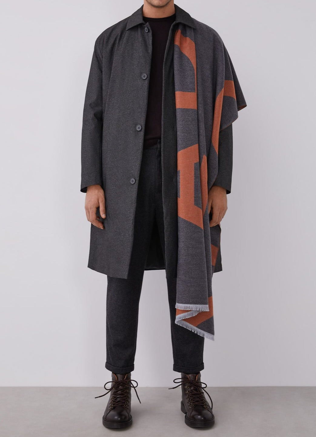 Red Sweater With Roll Edge Crew Collar