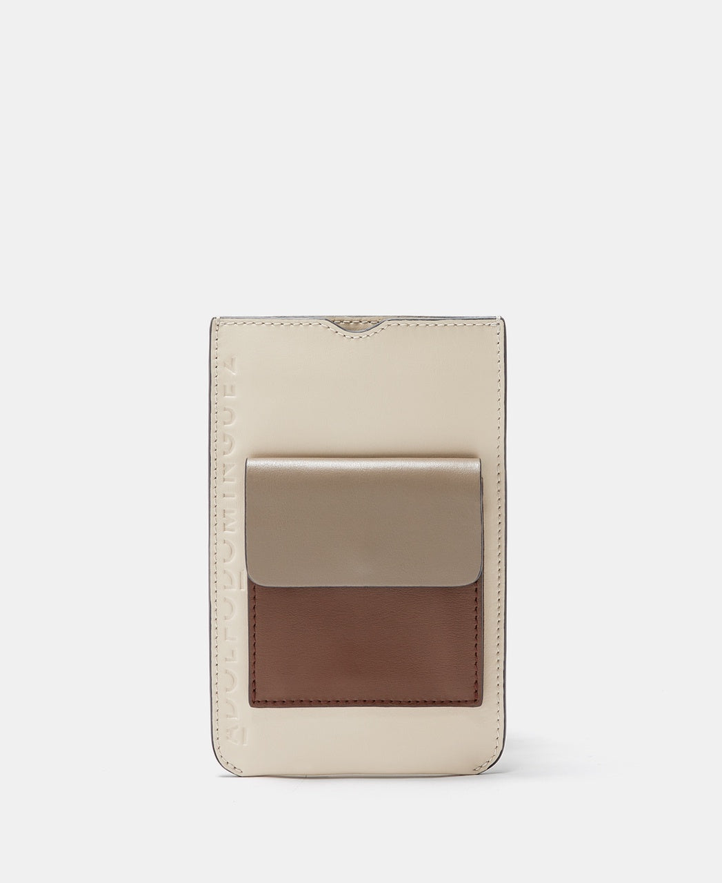 Beige Tricolour Vachetta Leather Phone Case