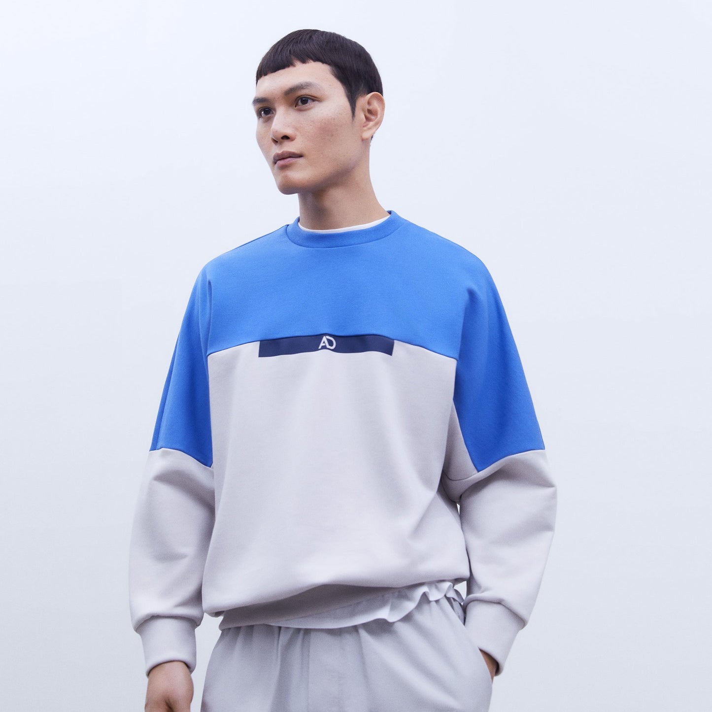 Blue/Grey Oversize Cotton Sweatshirt