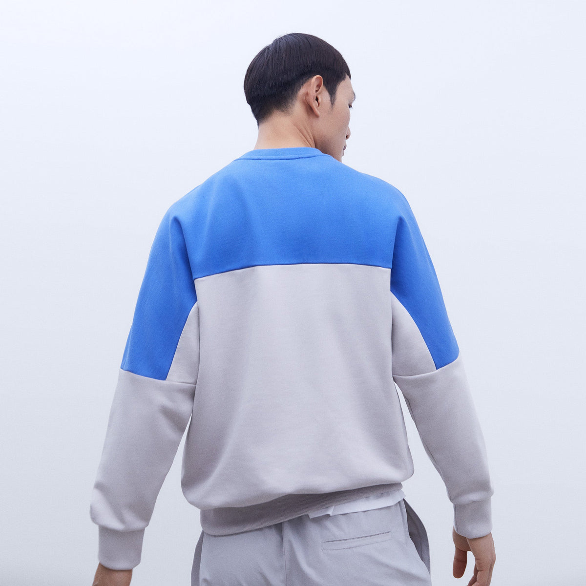 Blue/Grey Oversize Cotton Sweatshirt