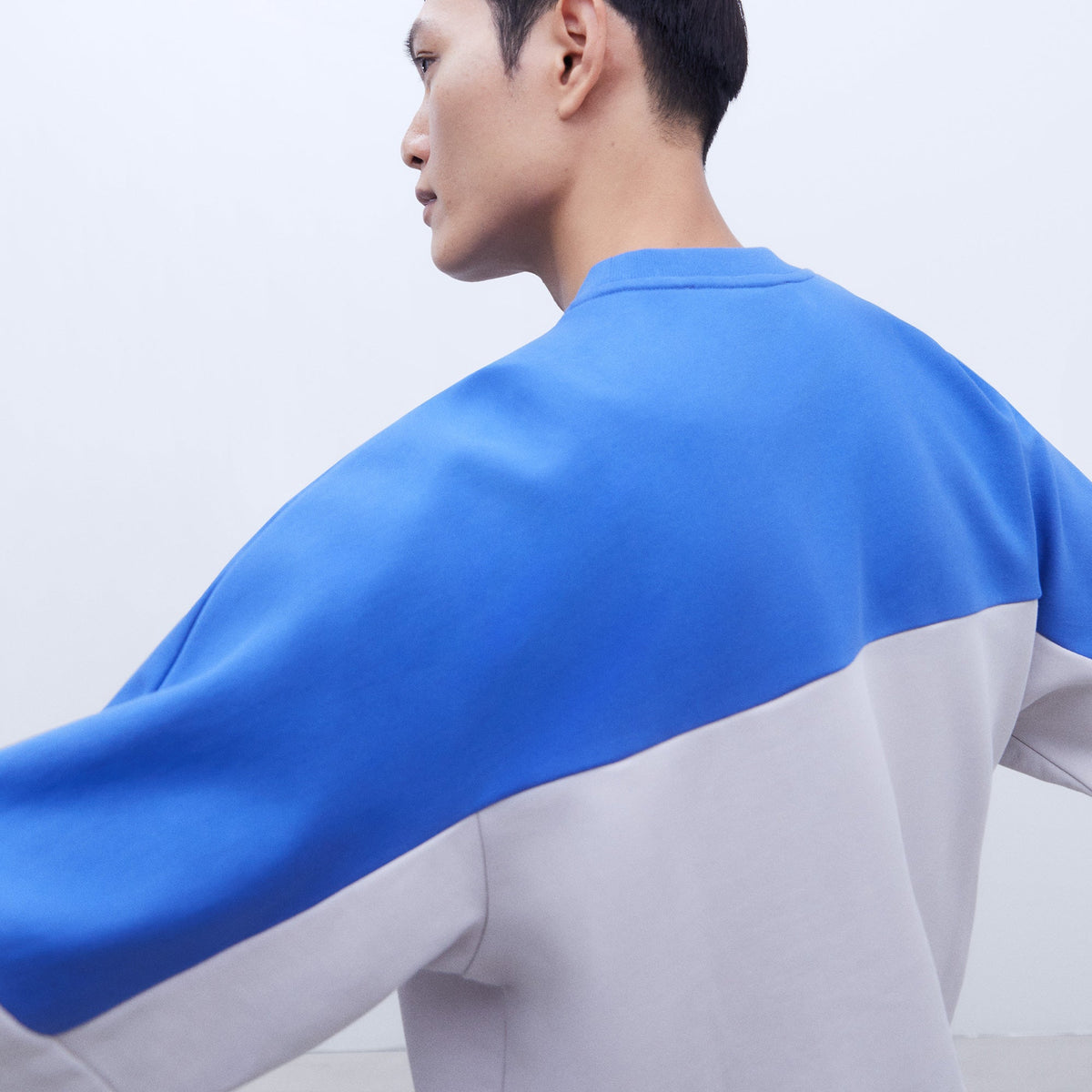 Blue/Grey Oversize Cotton Sweatshirt