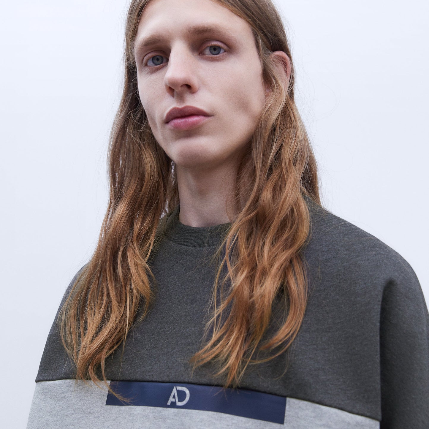 Grey Melange Oversize Sweatshirt