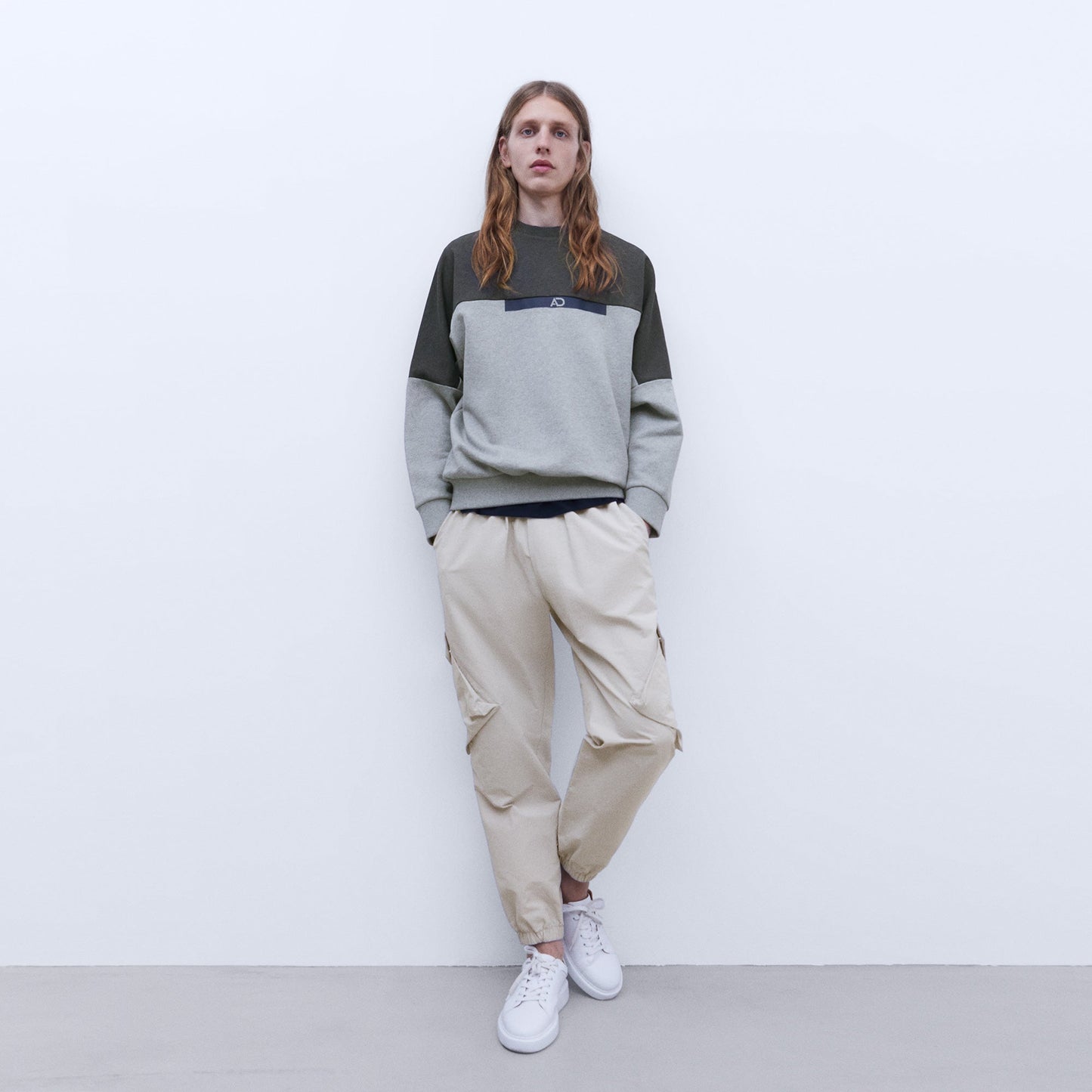 Grey Melange Oversize Sweatshirt