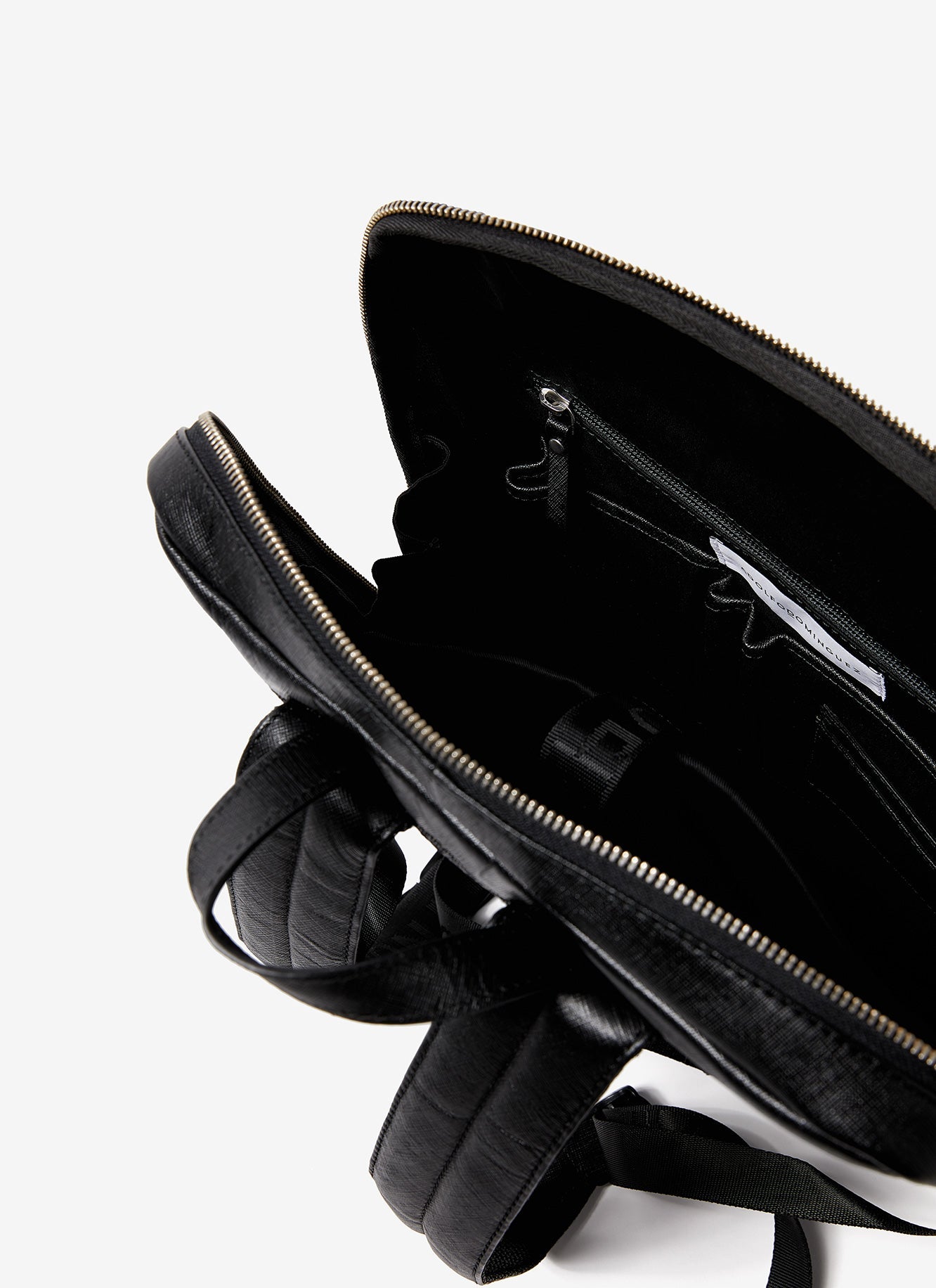 Black Saffiano Leather Backpack