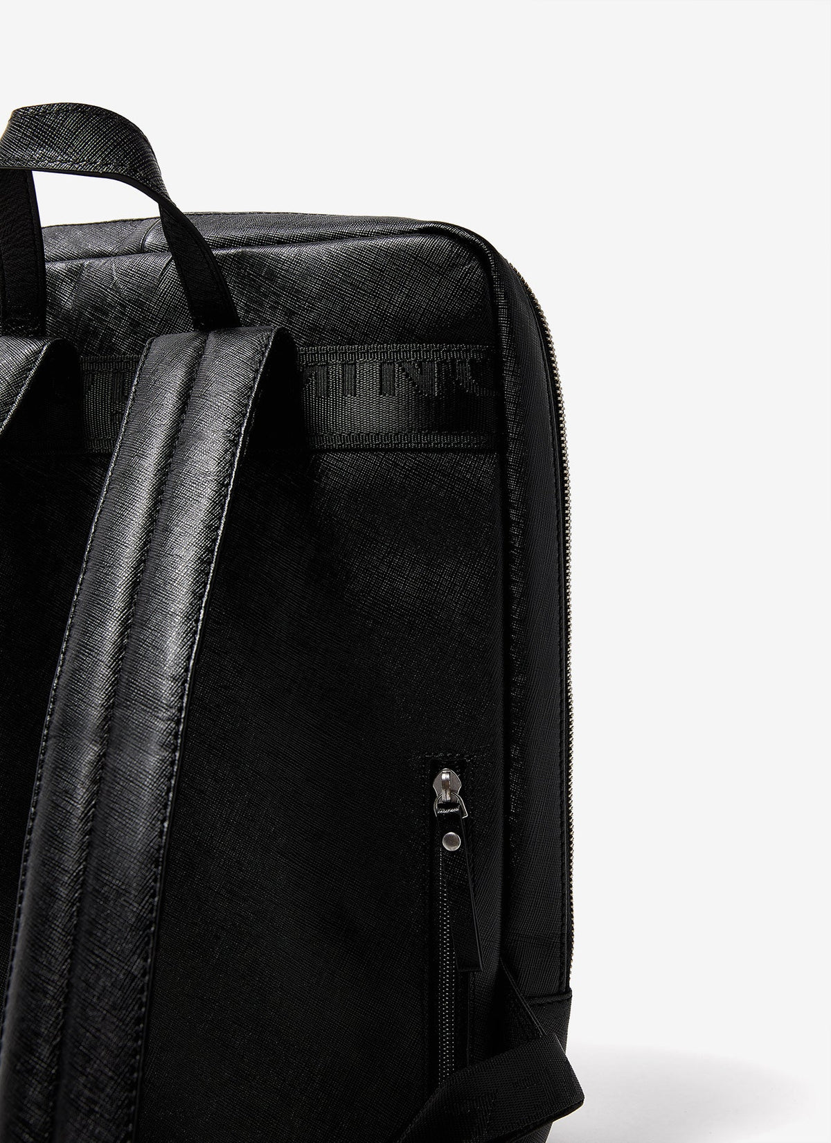 Black Saffiano Leather Backpack