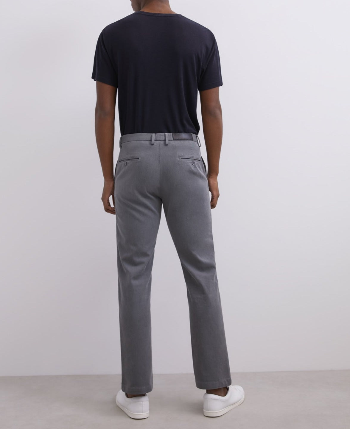 Grey Ankle Length Cotton Pants