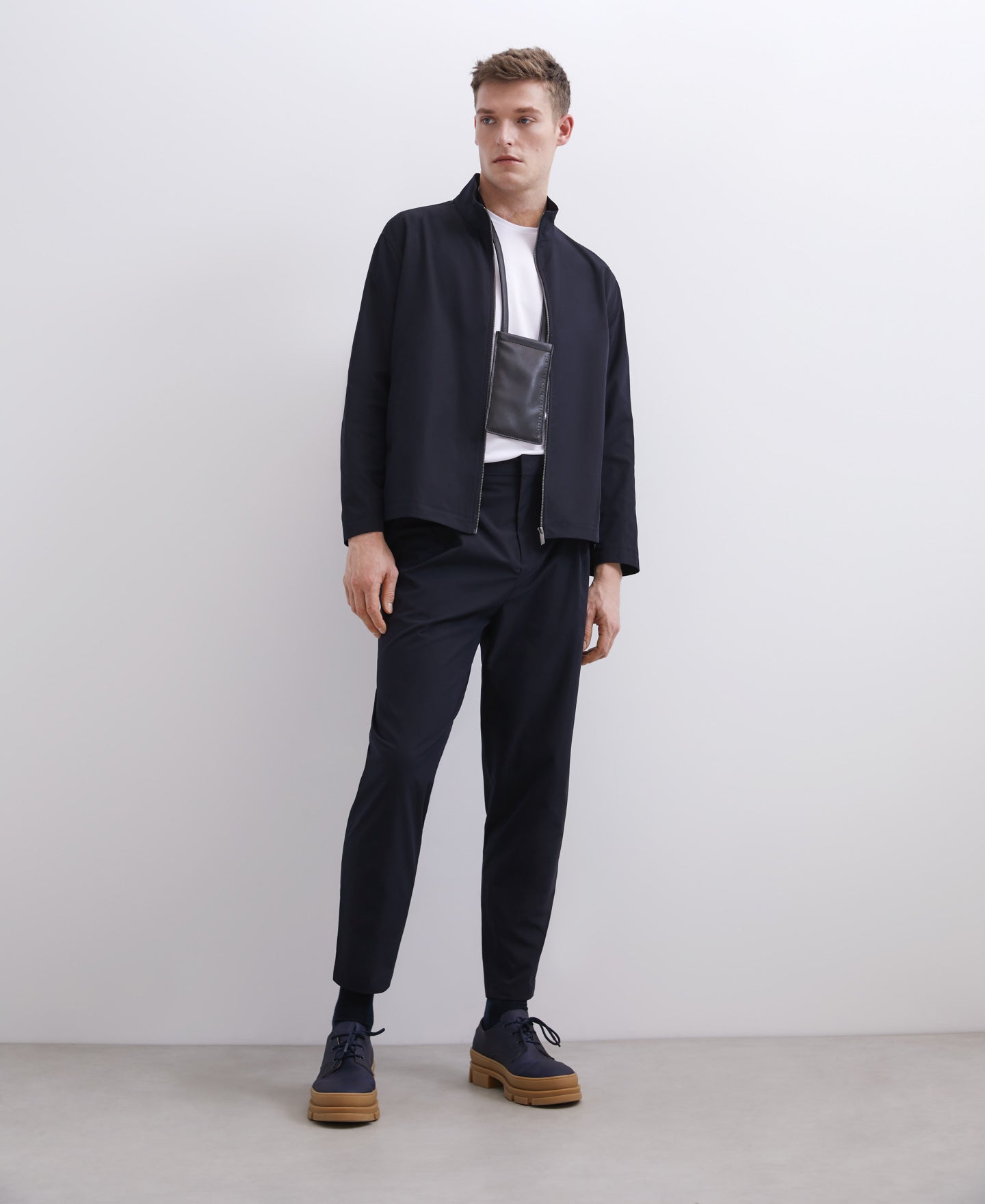 Navy Blue Blue Trousers With Darts