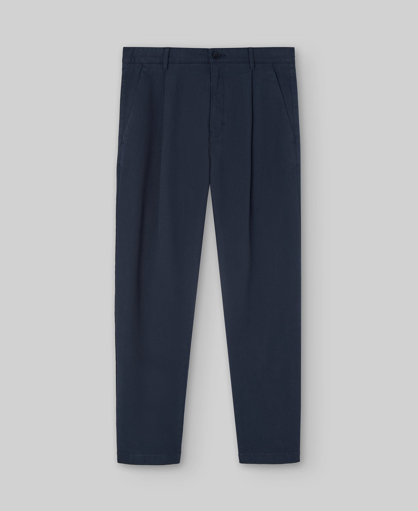 Cotton twill chino trousers man in navy blue