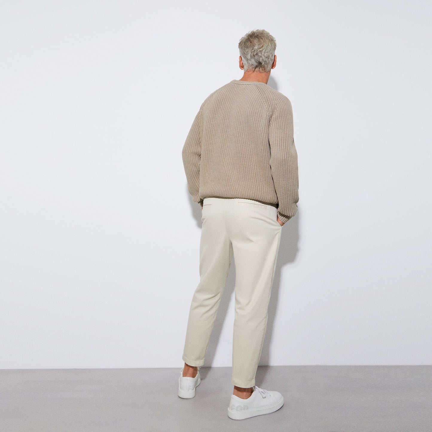 Light Grey Carrot Silhouette Darts Trousers