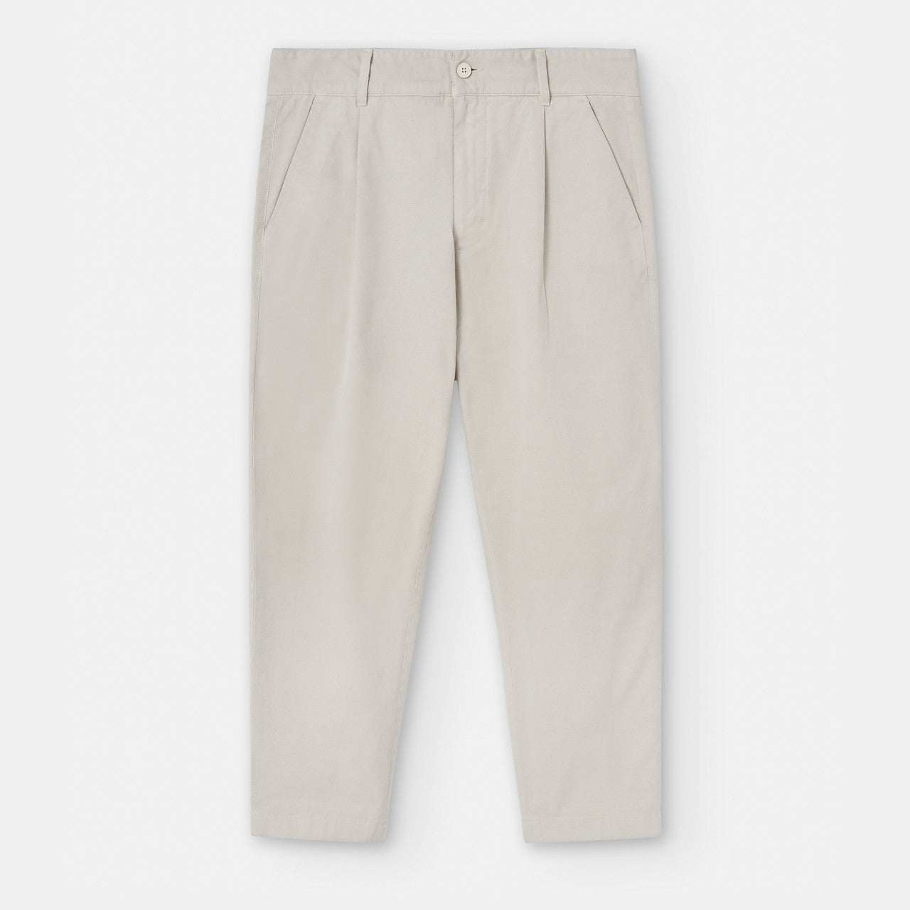 Light Grey Carrot Silhouette Darts Trousers