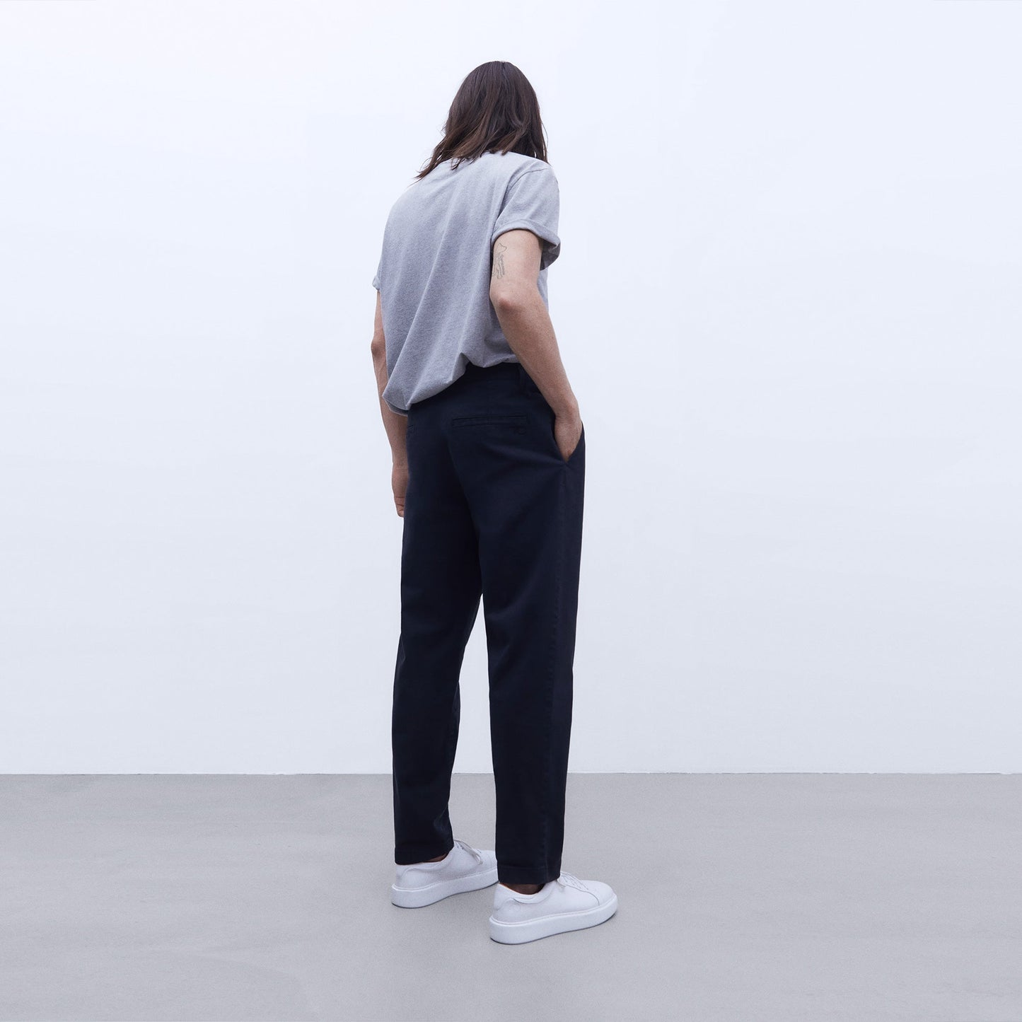 Black Cotton Chino Trousers - Sleek & Stylish