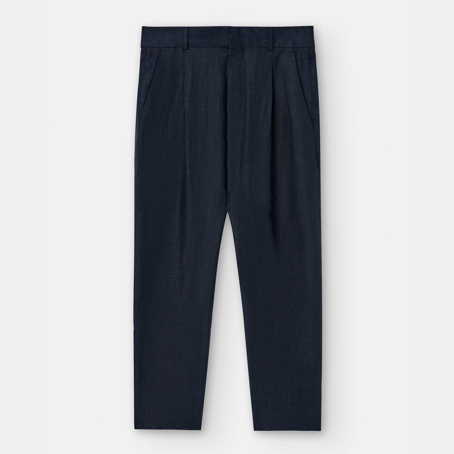Navyblue Carrot Silhouette Trousers With Darts