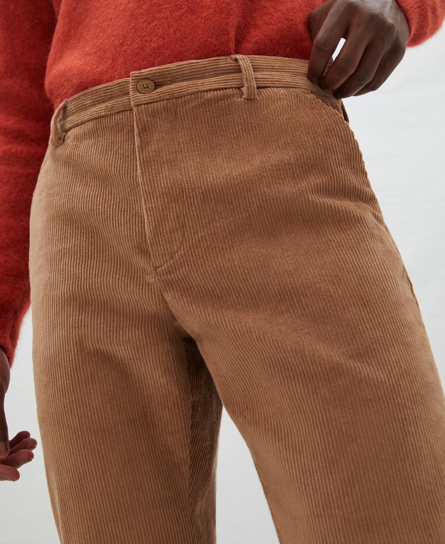 Camel Corduroy Chino Trousers