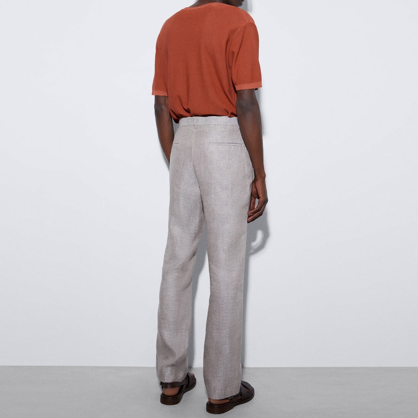 Light Brown Linen Chino Trousers