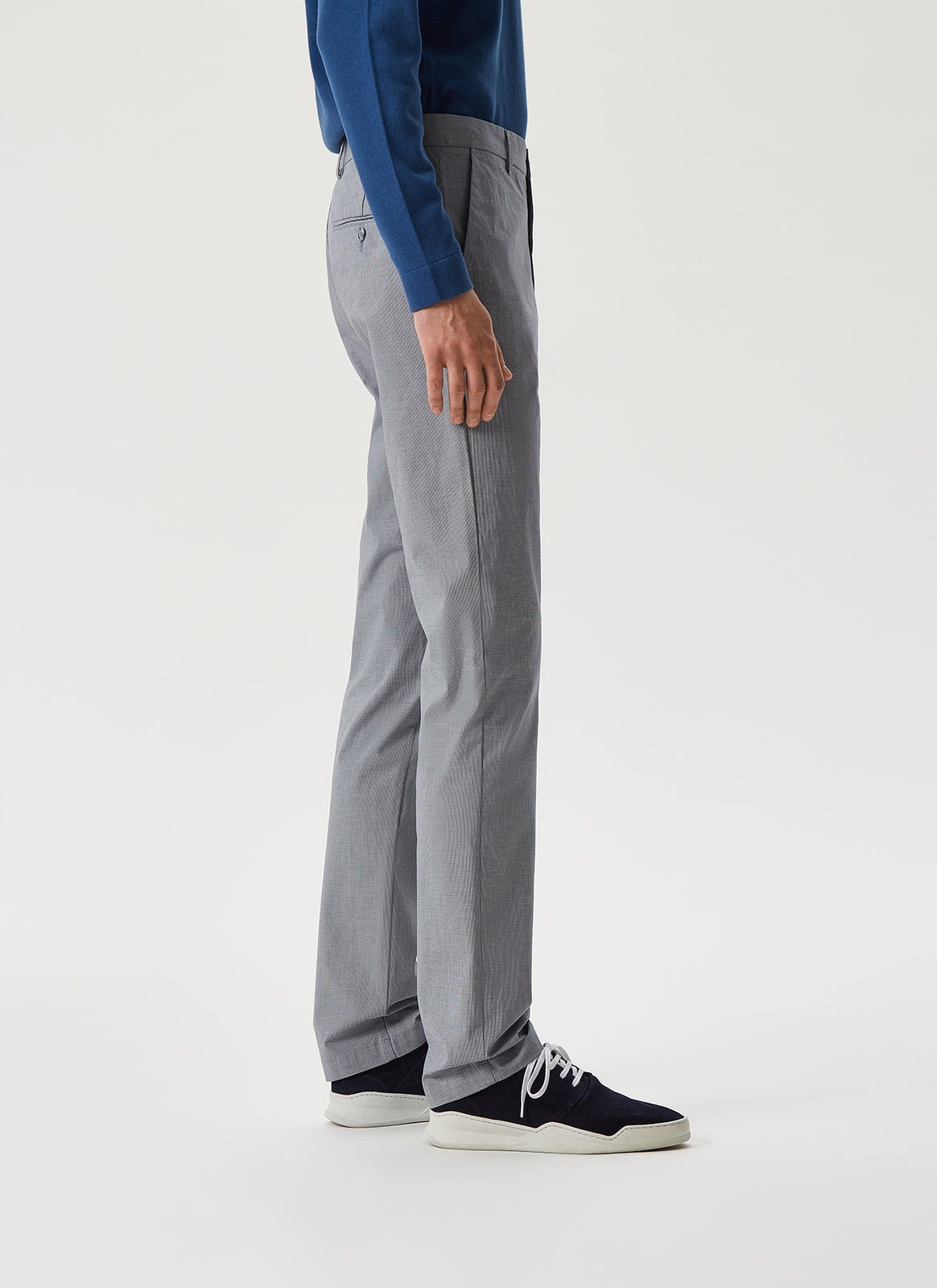 Navy Blue/White Speckled Stretch Trousers