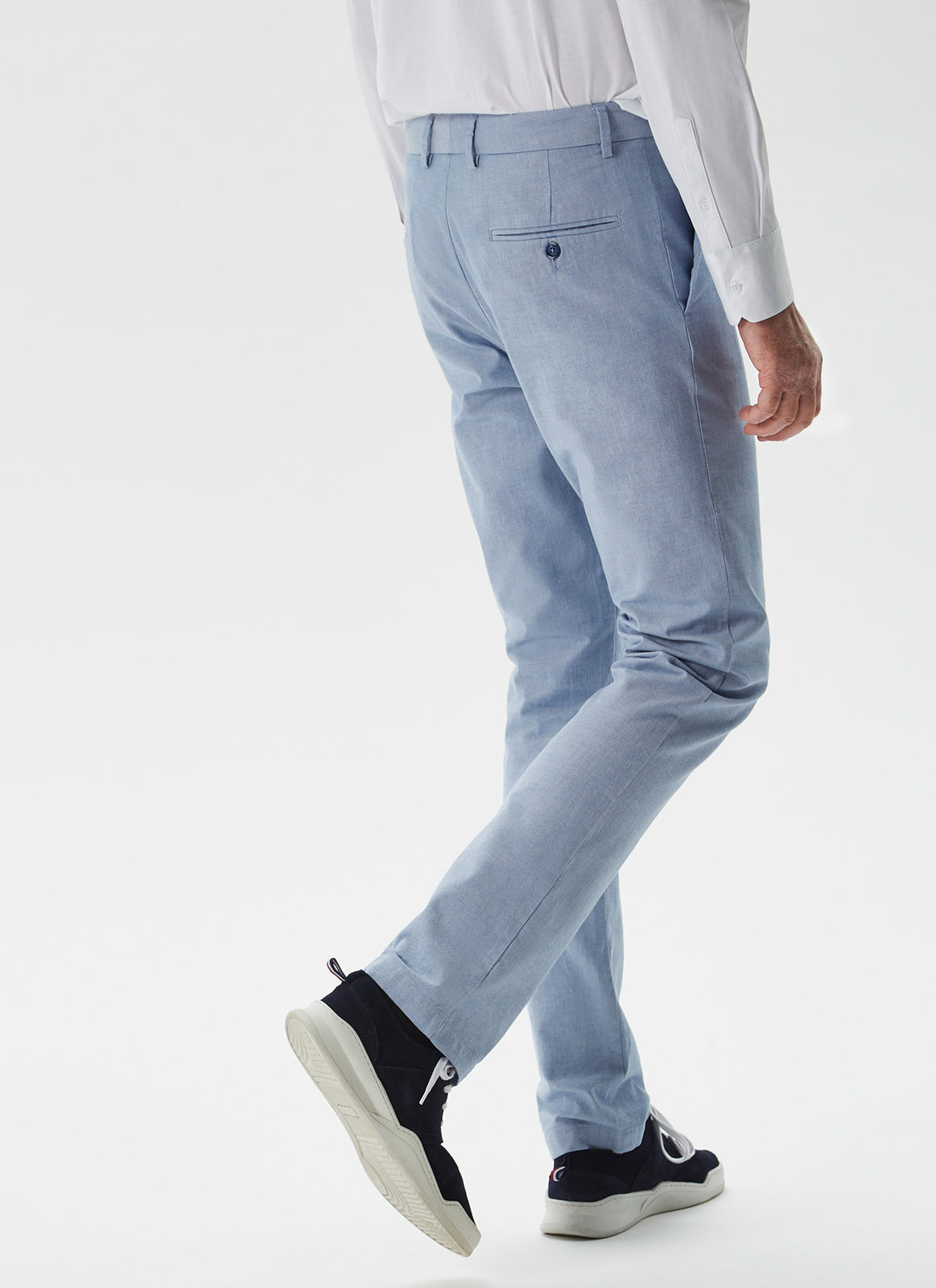 Light Blue Elastic Cotton Trousers