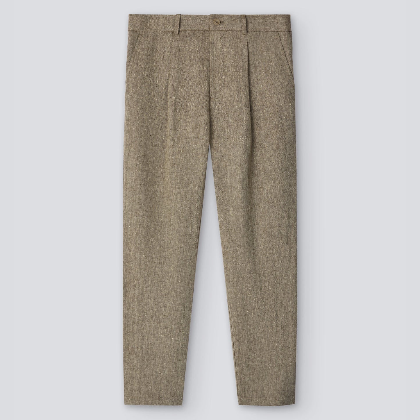 Brown/Ecru European Linen Tailored Trousers