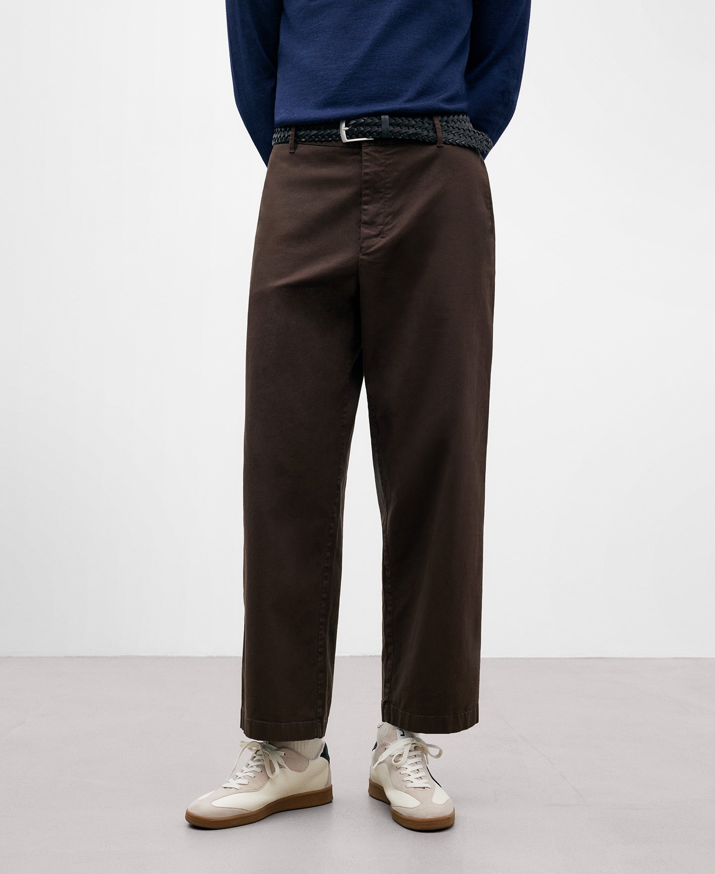 Brown Cotton Trousers For Men
