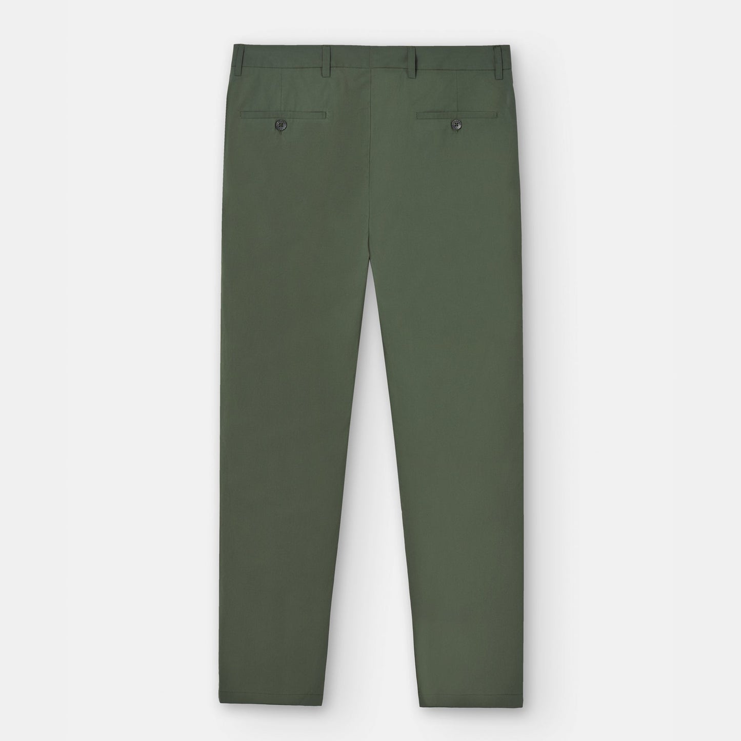 Dark Green Straight Trousers In Cotton