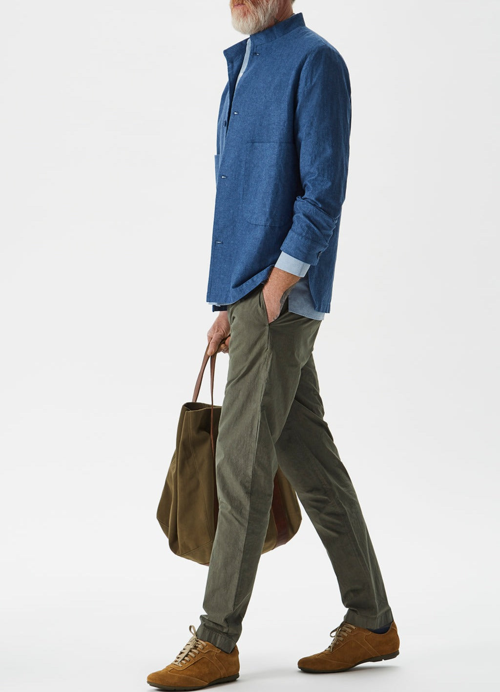 Ike Green Elasticc Waist Cotton Trousers