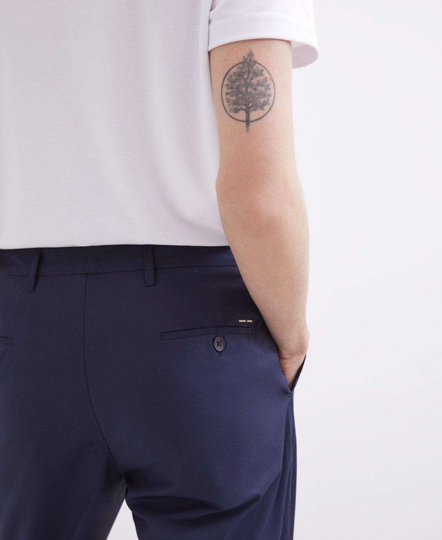 Navy Blue Blue Trousers In Cotton Poplin