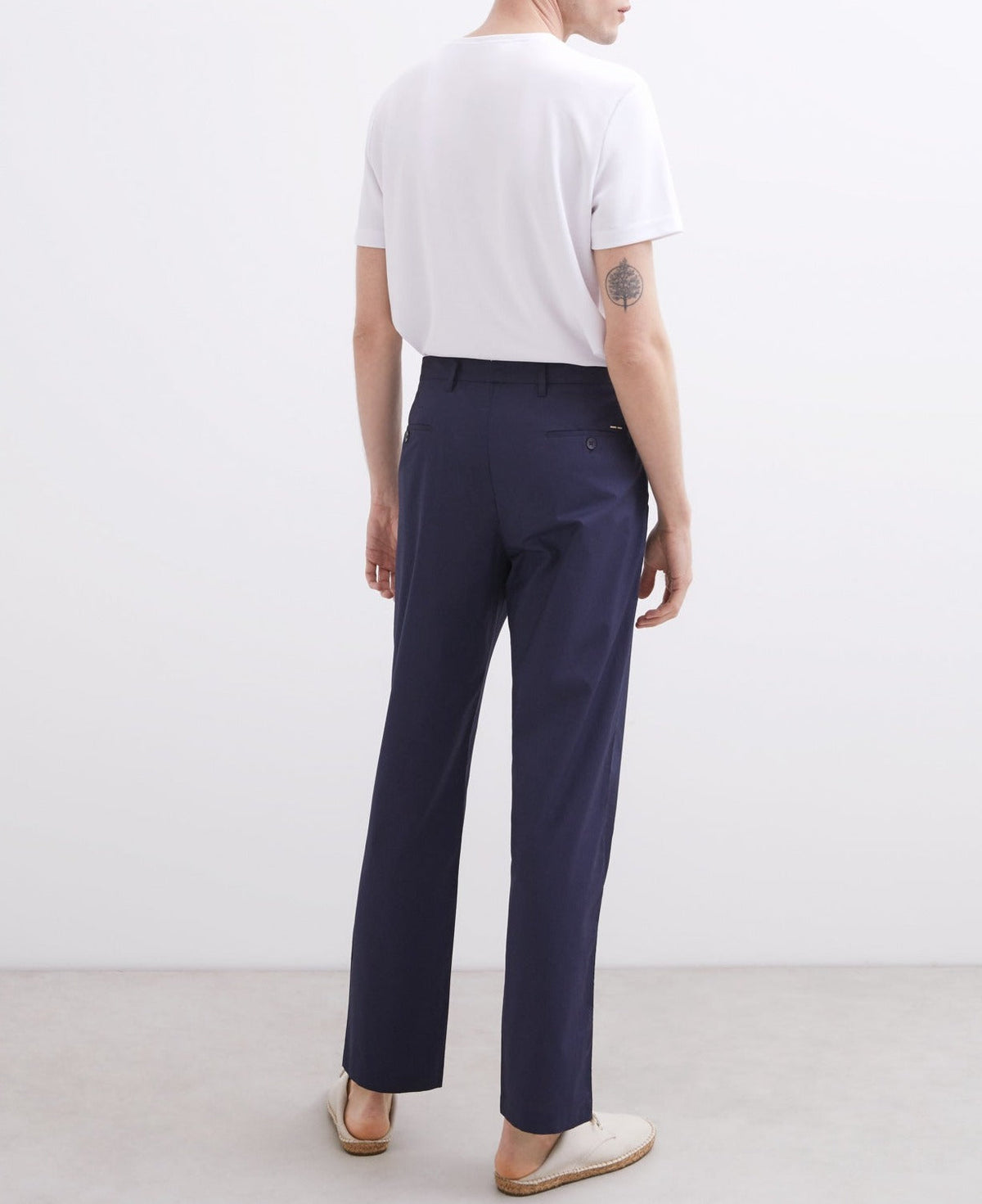 Navy Blue Blue Trousers In Cotton Poplin