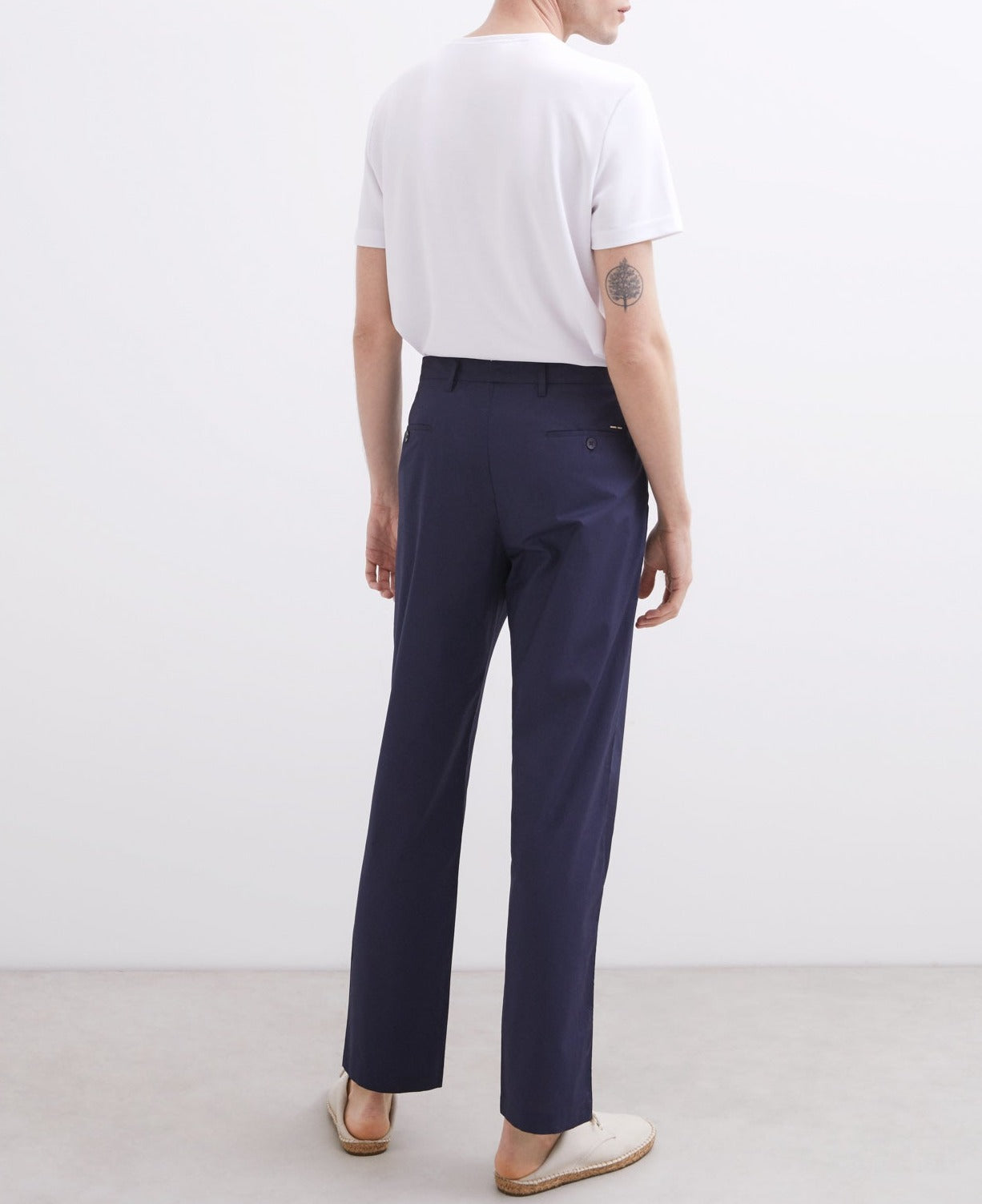 Navy Blue Blue Trousers In Cotton Poplin