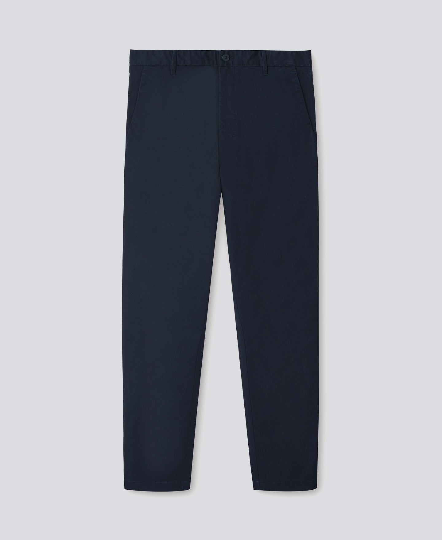 Navy Blue Cotton Twill Chino Trousers