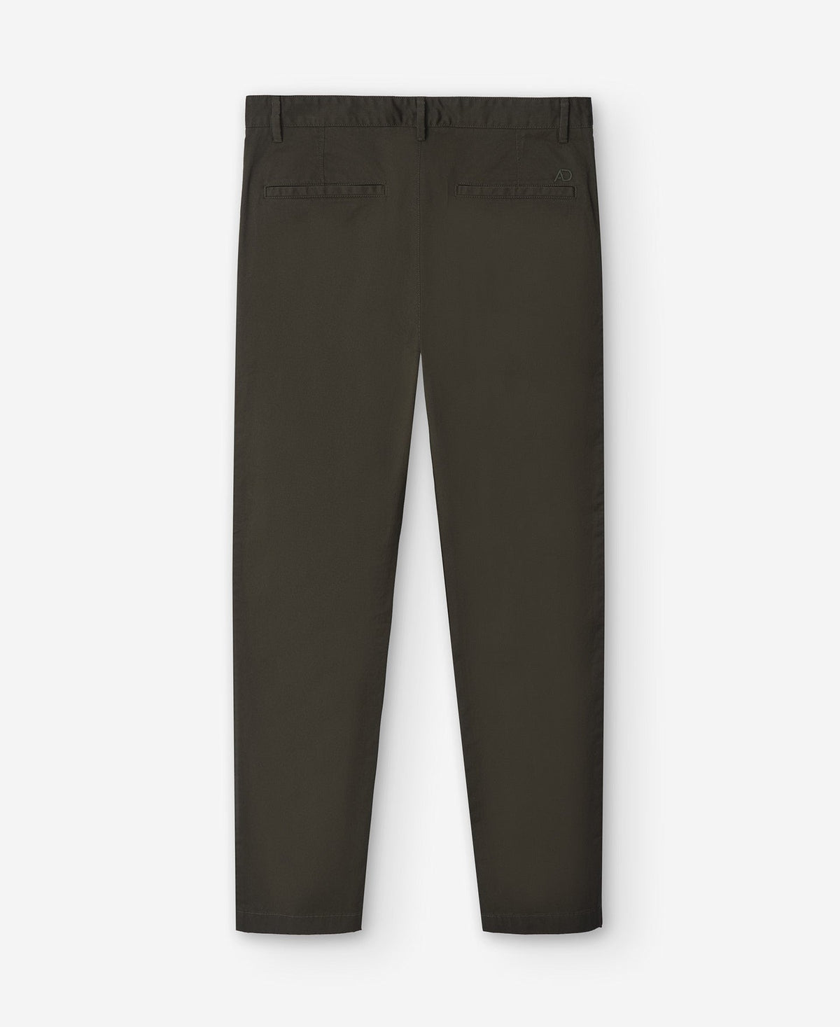 Khaki Cotton Twill Chino Trousers