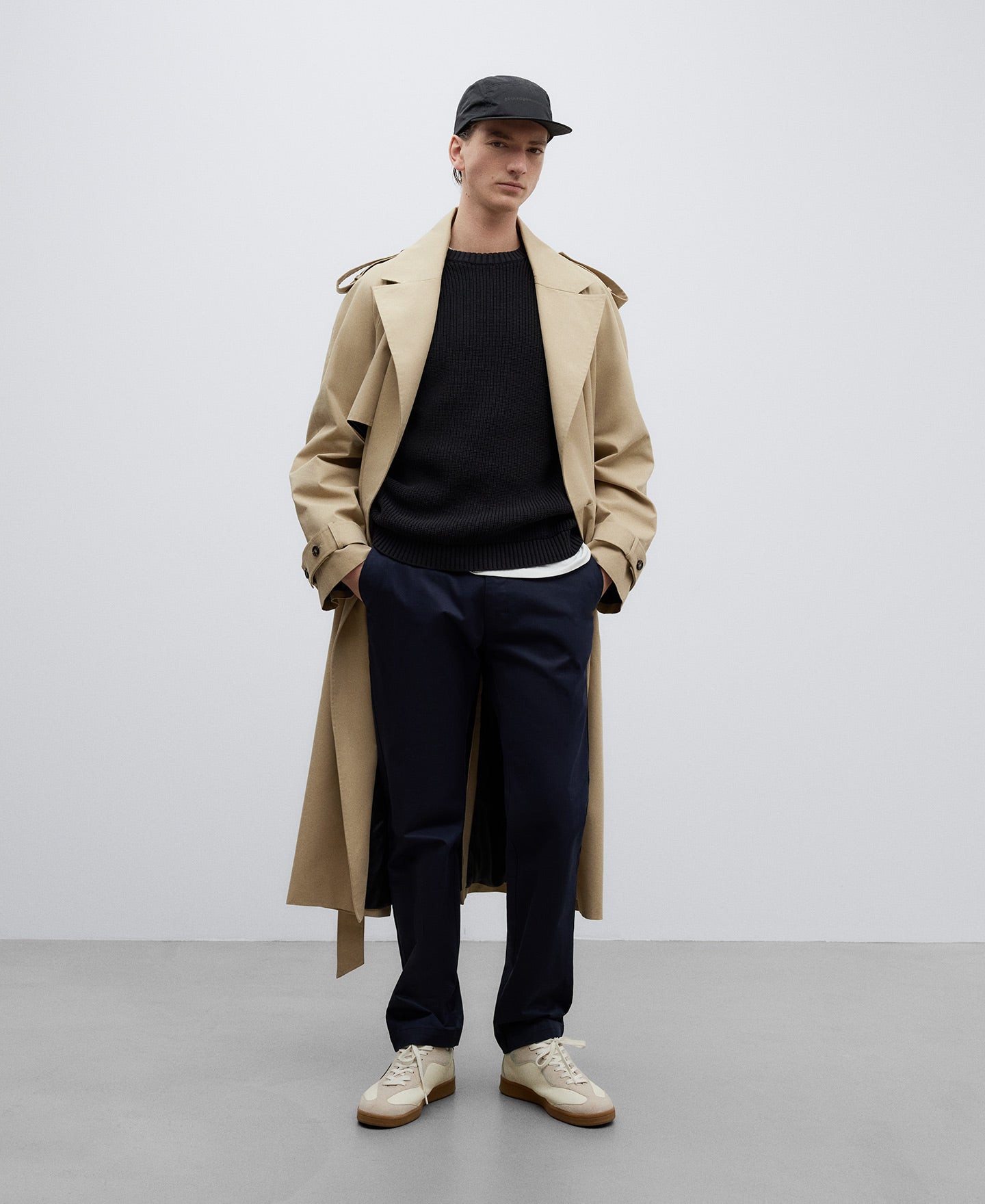 Navy Blue Twill Chino Trousers