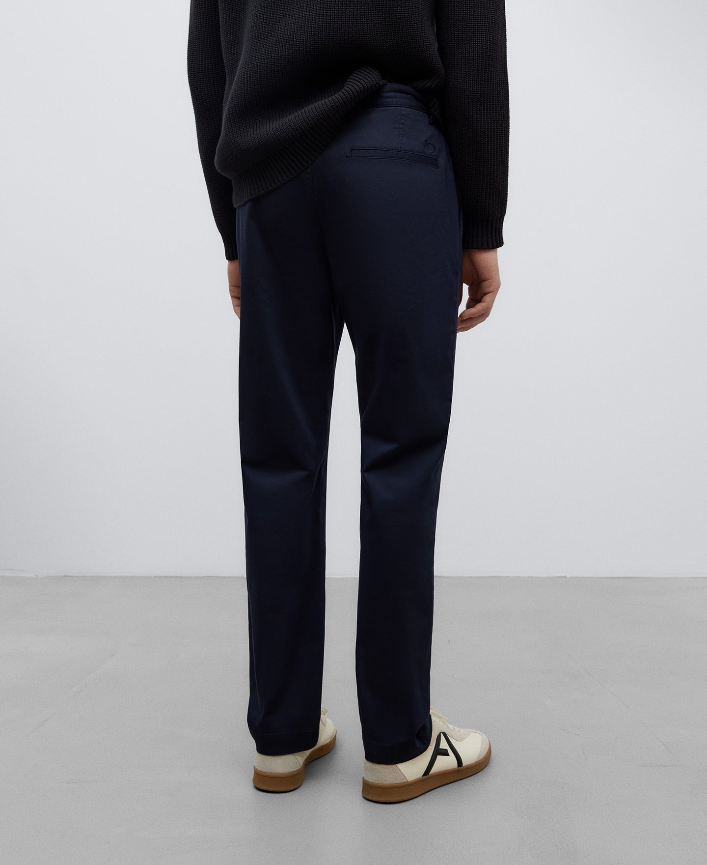 Navy Blue Twill Chino Trousers