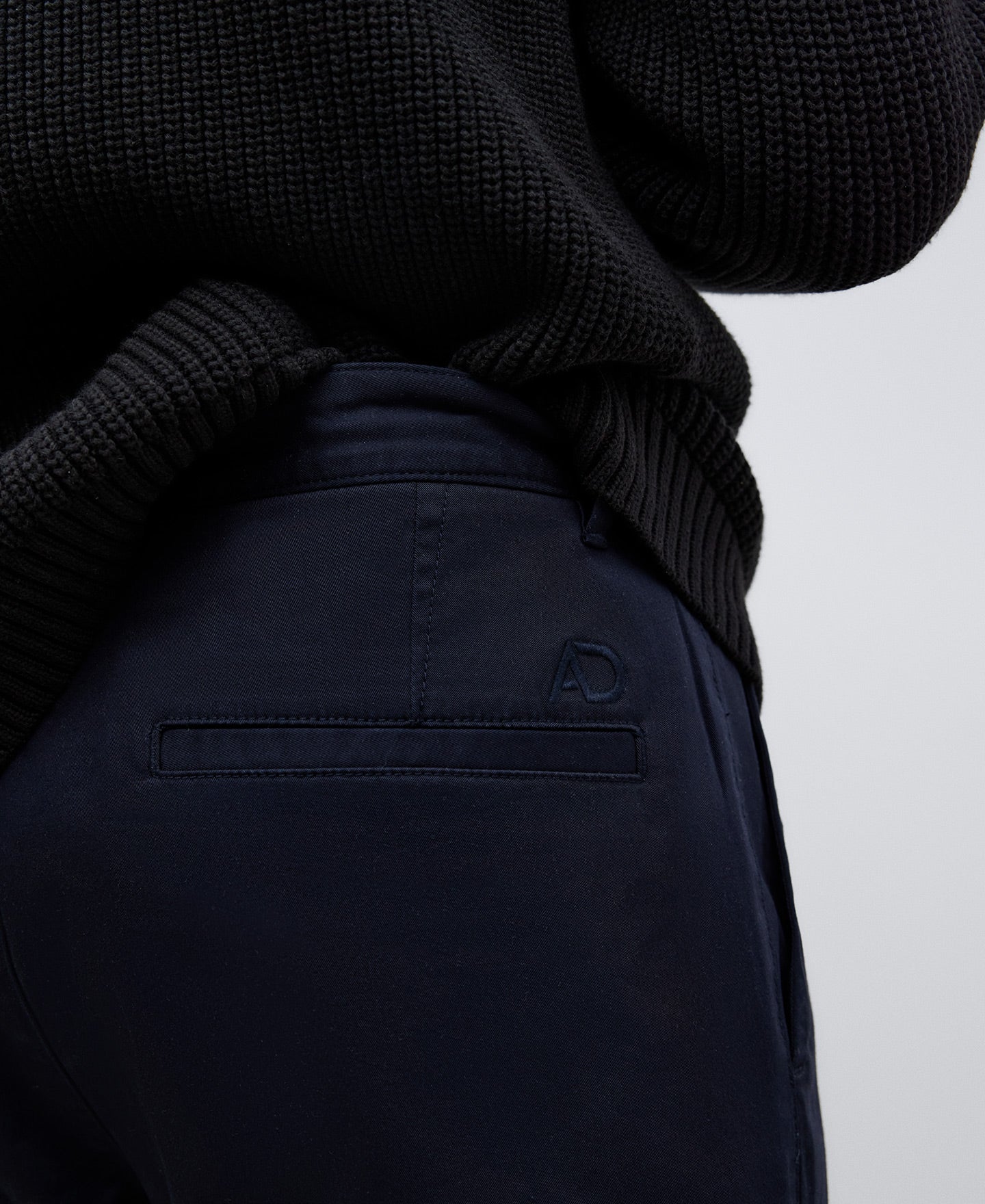 Navy Blue Twill Chino Trousers