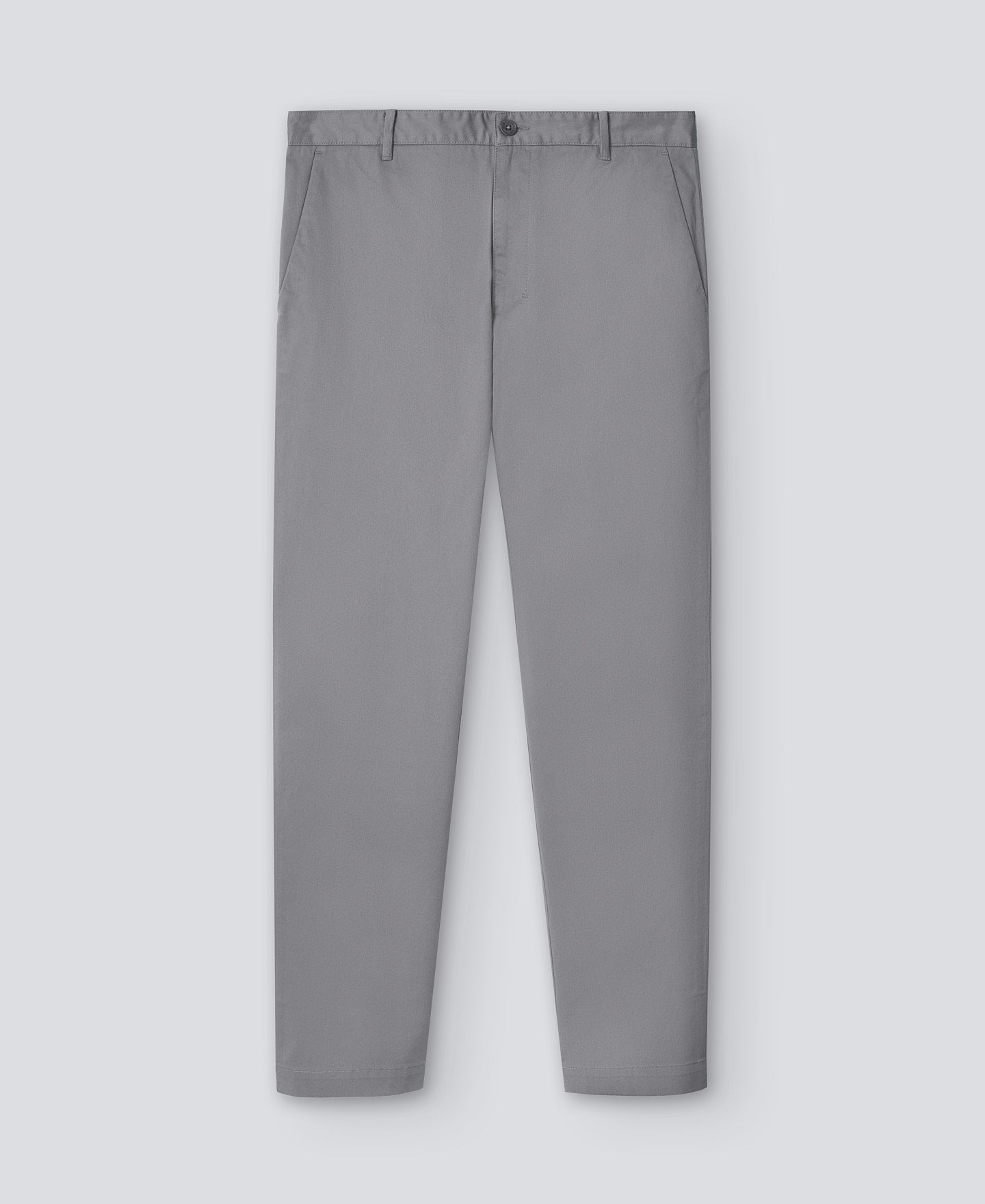 Light Grey Cotton Twill Chino Trousers