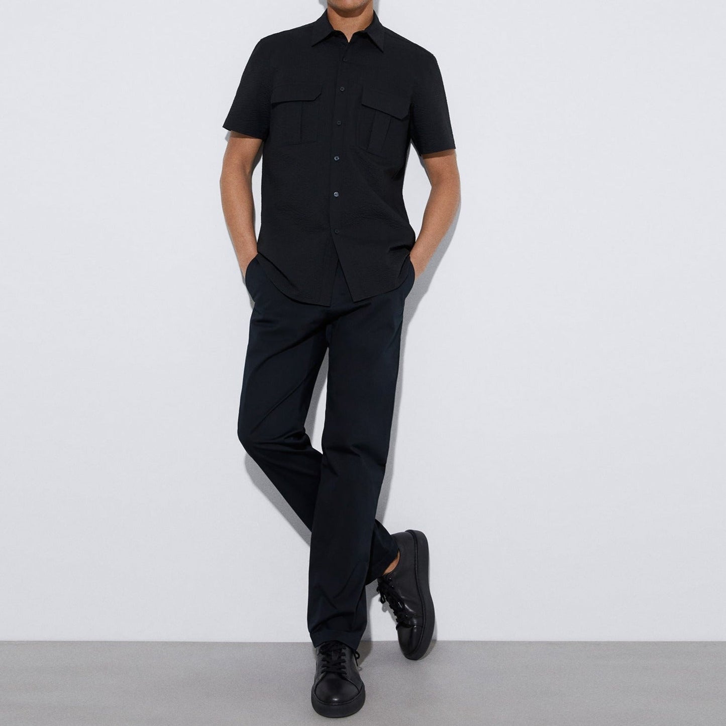 Black Responsible Cotton Chino Trousers