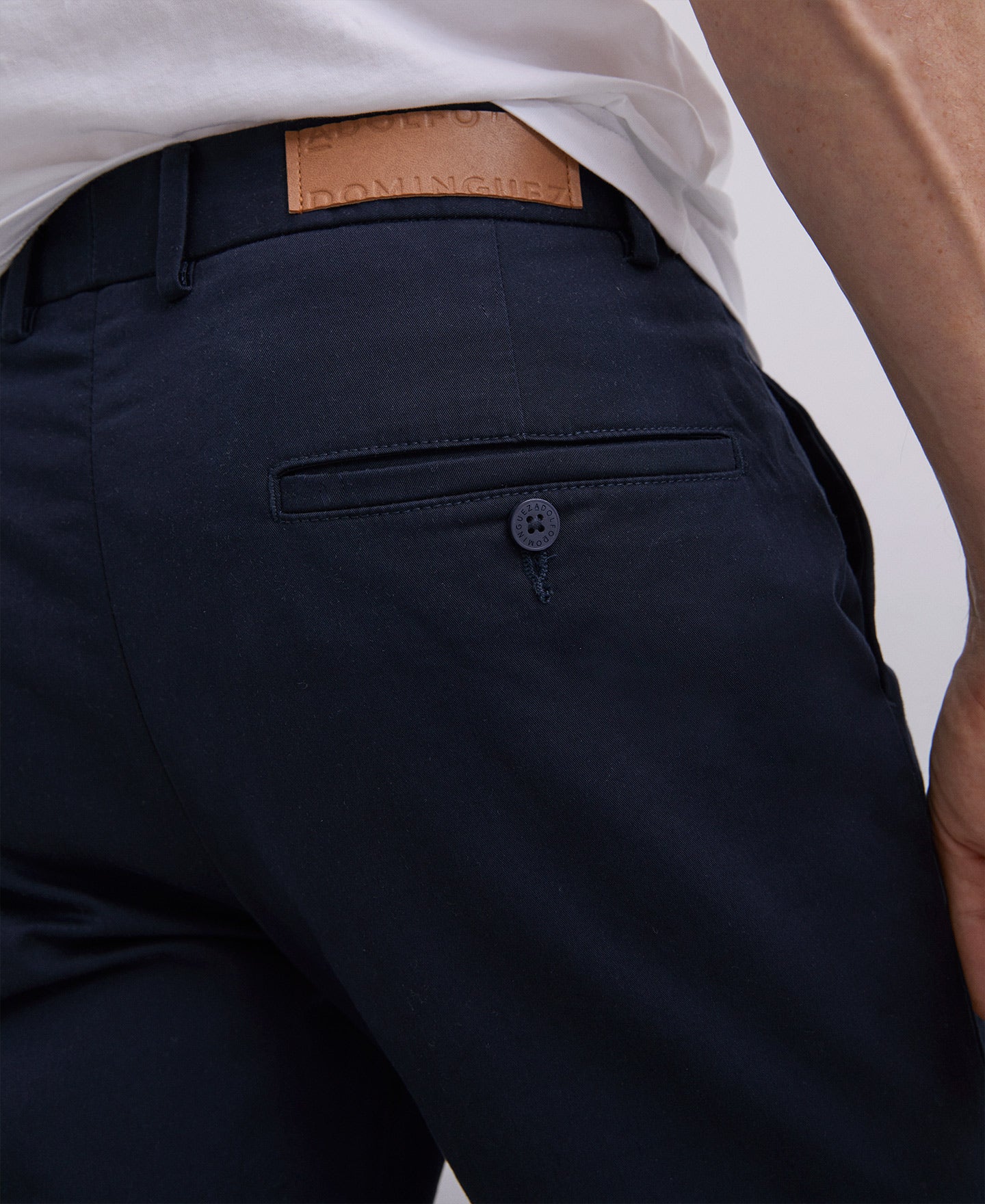 Navy Blue Organic Cotton Chino Trousers