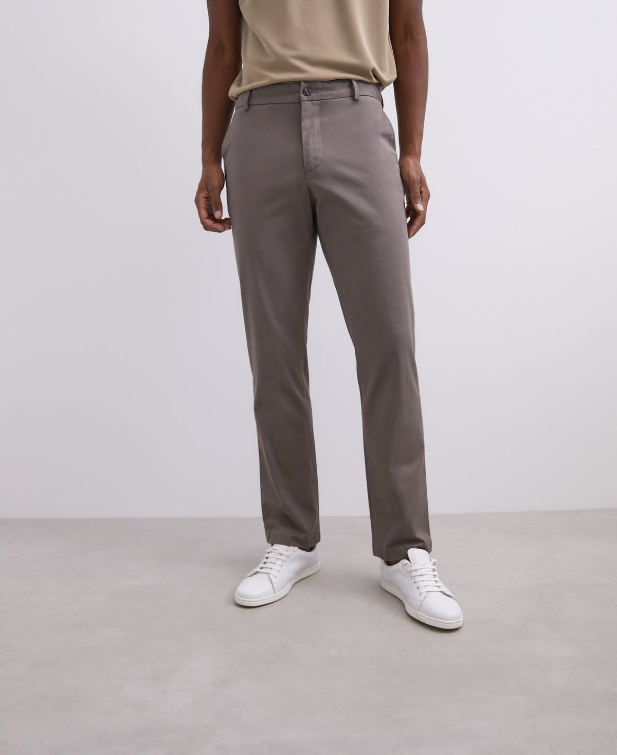 Grey Organic Cotton Chino Trousers