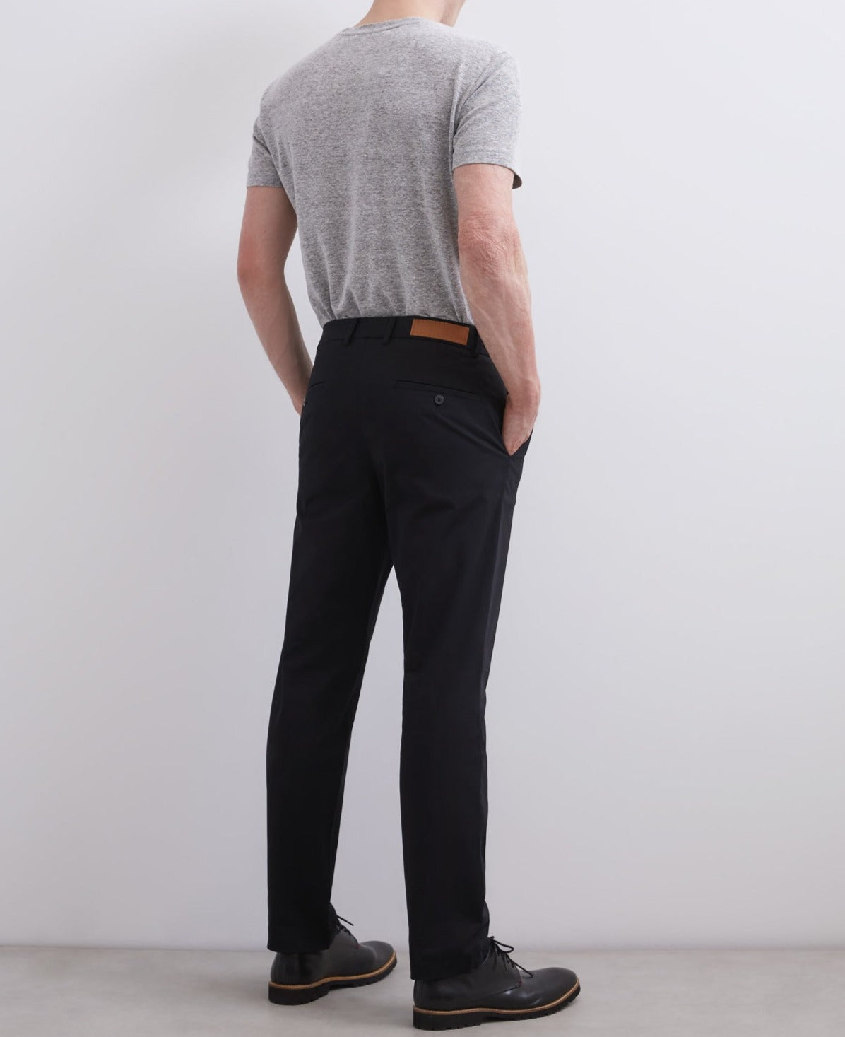 Black Organic Cotton Chino Trousers