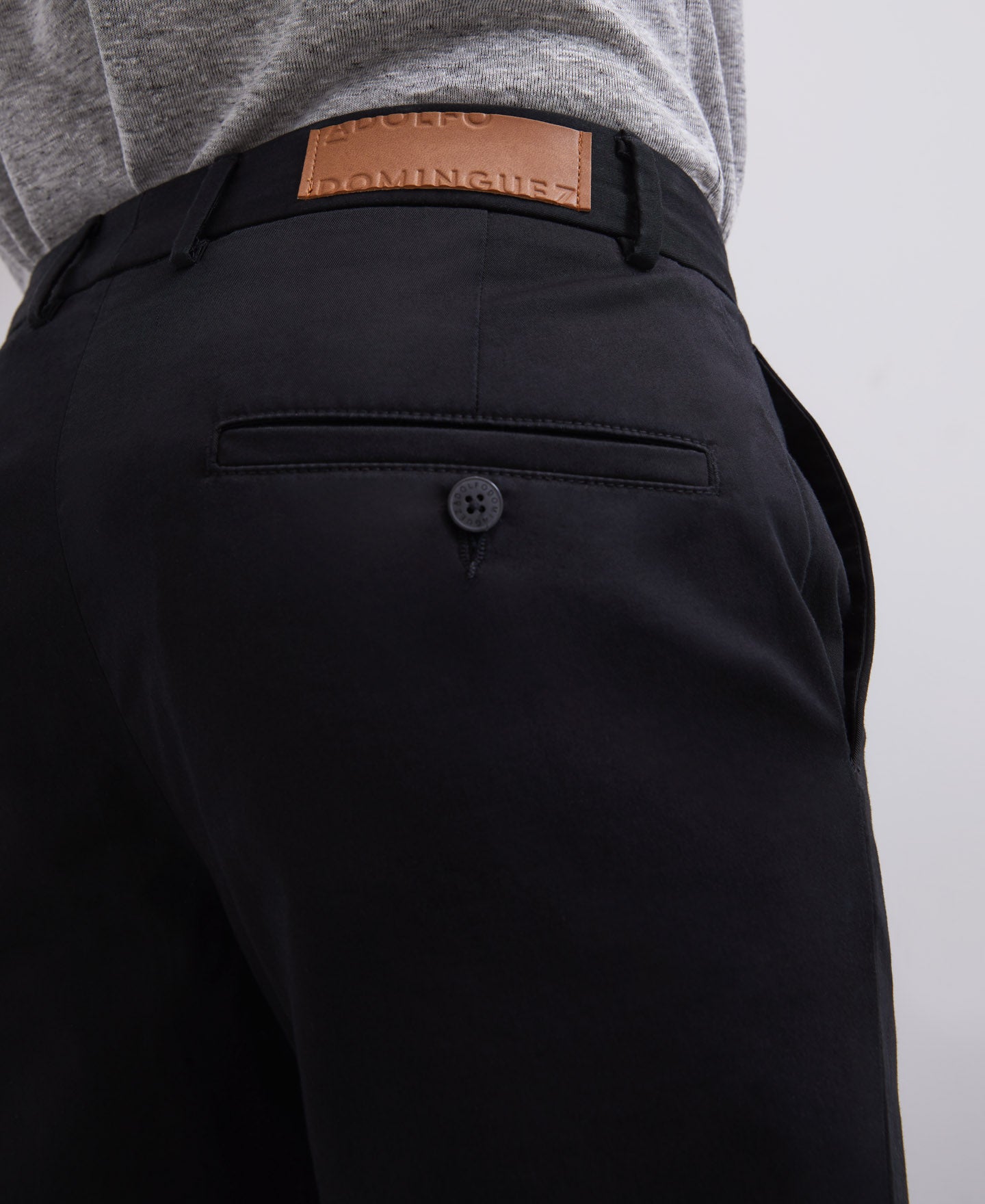 Black Organic Cotton Chino Trousers