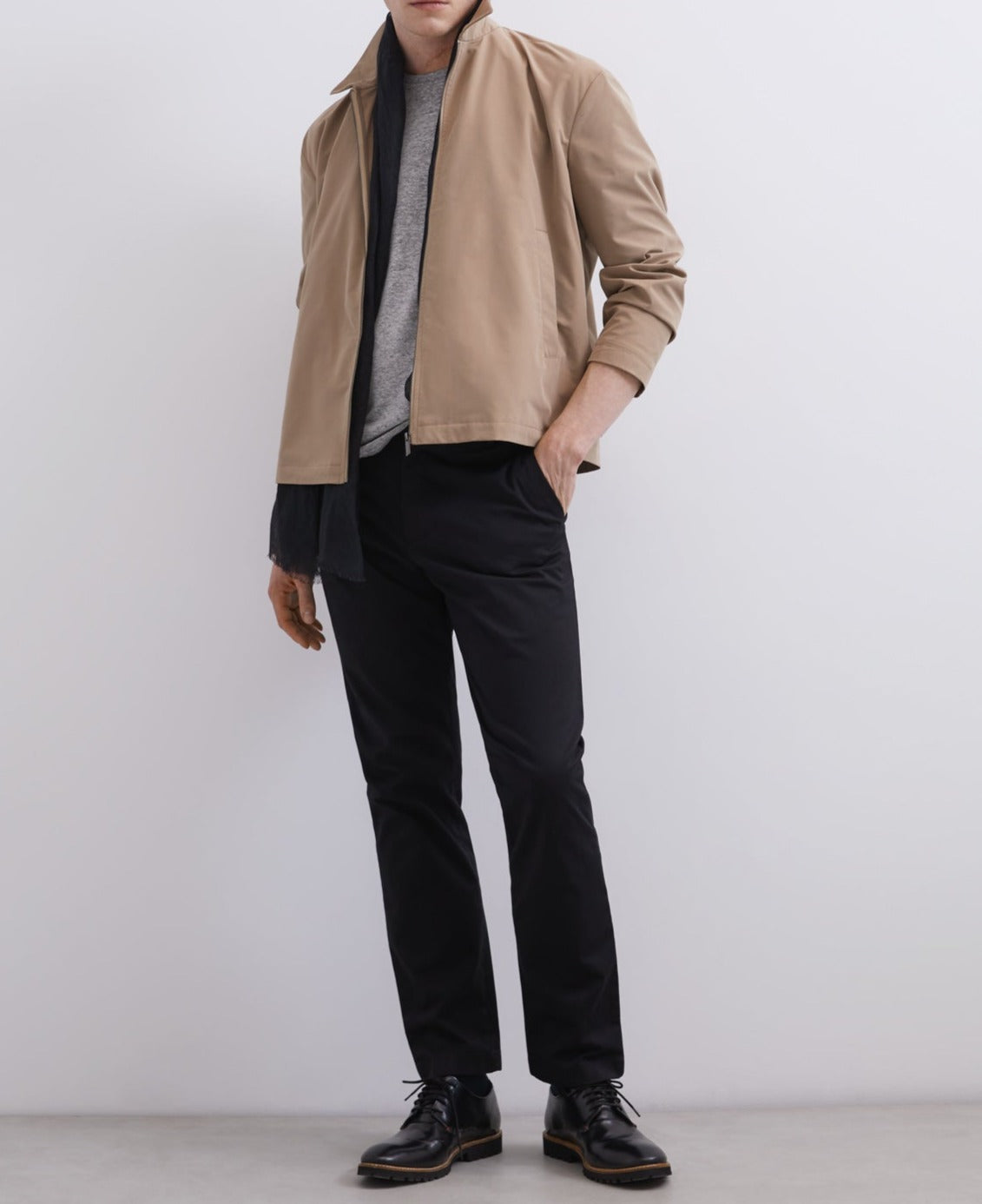 Black Organic Cotton Chino Trousers