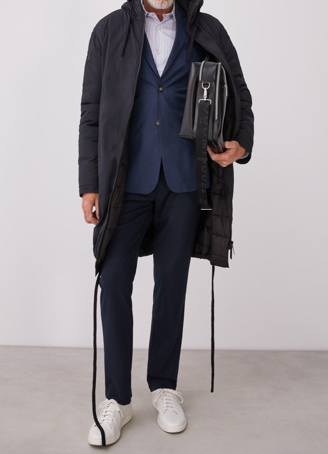 Navy Blue Elastic Slim Fit Trousers