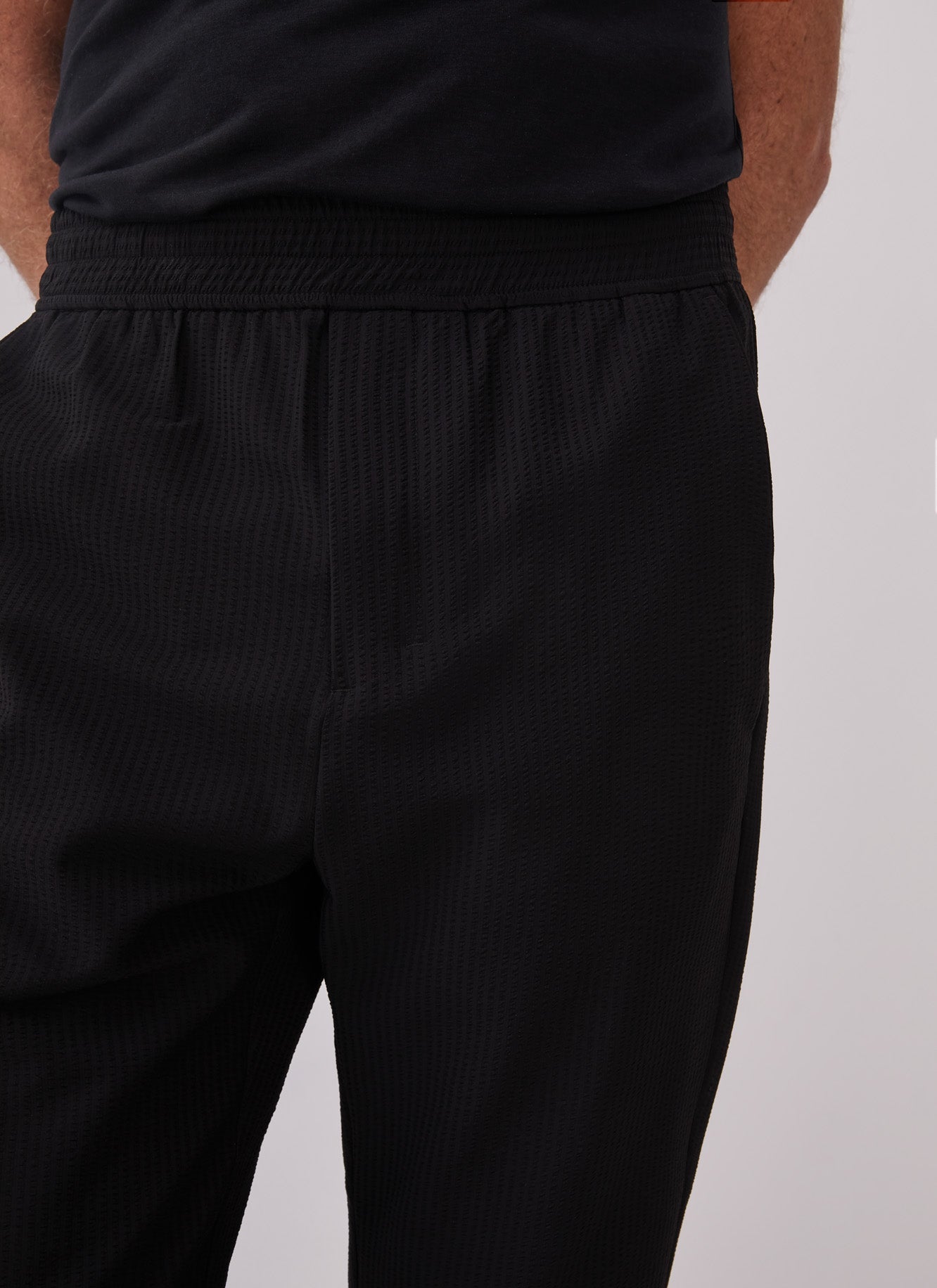 Black Trousers With Elastic Waist And No Darts