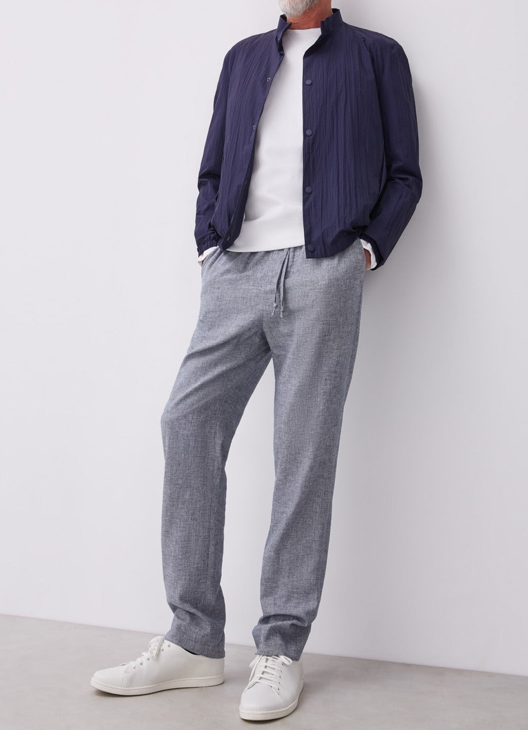 Blue/White Organic Cotton Pyjama Trousers