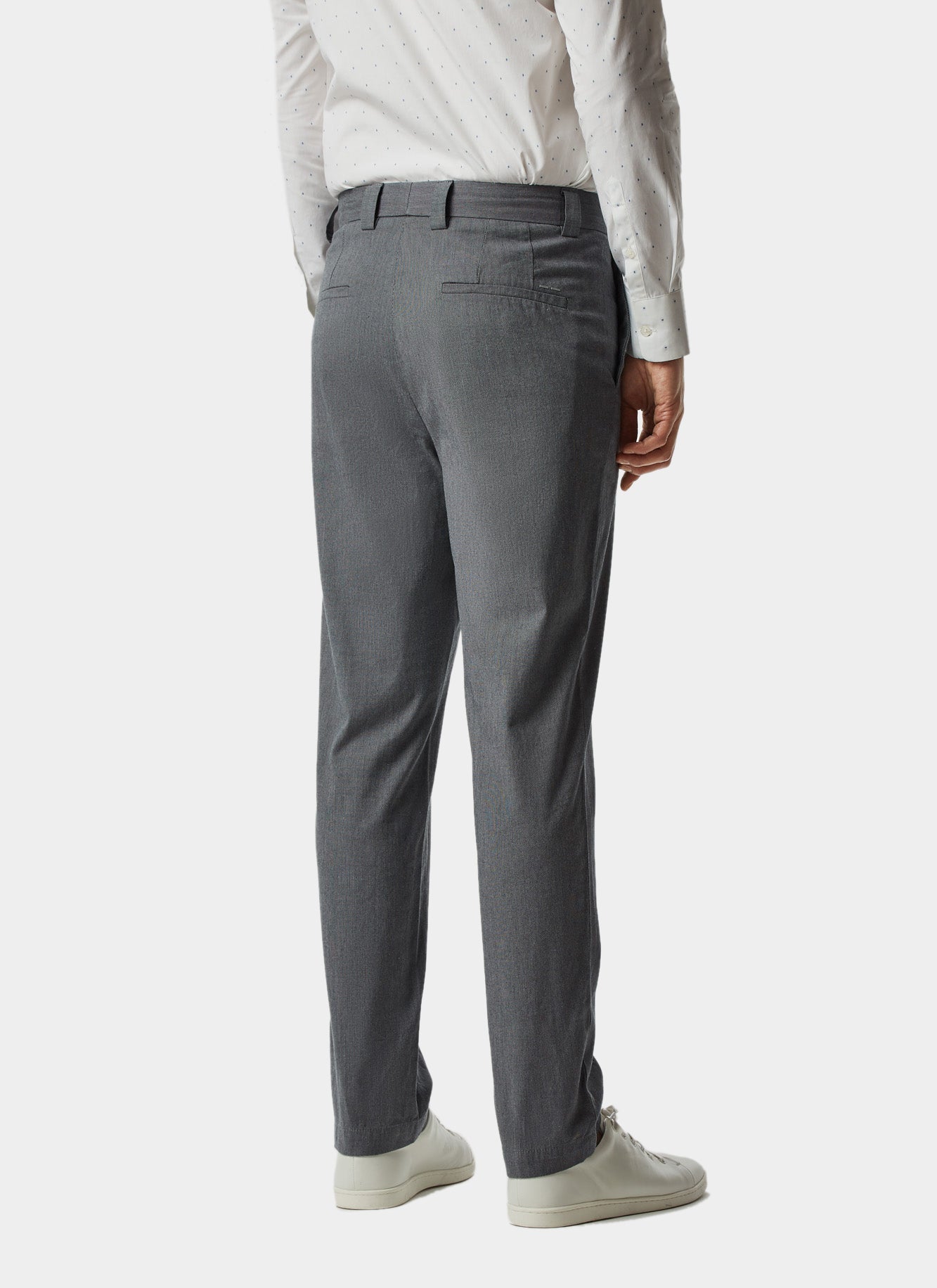 Medium Grey Elastic Organic Cotton Chino Trousers
