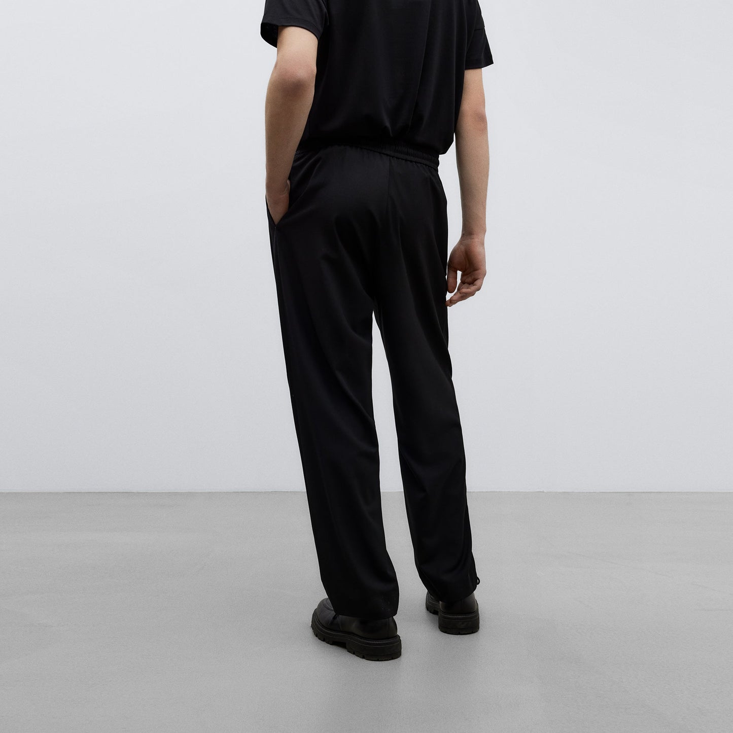 Black Elasticated Waist Trousers