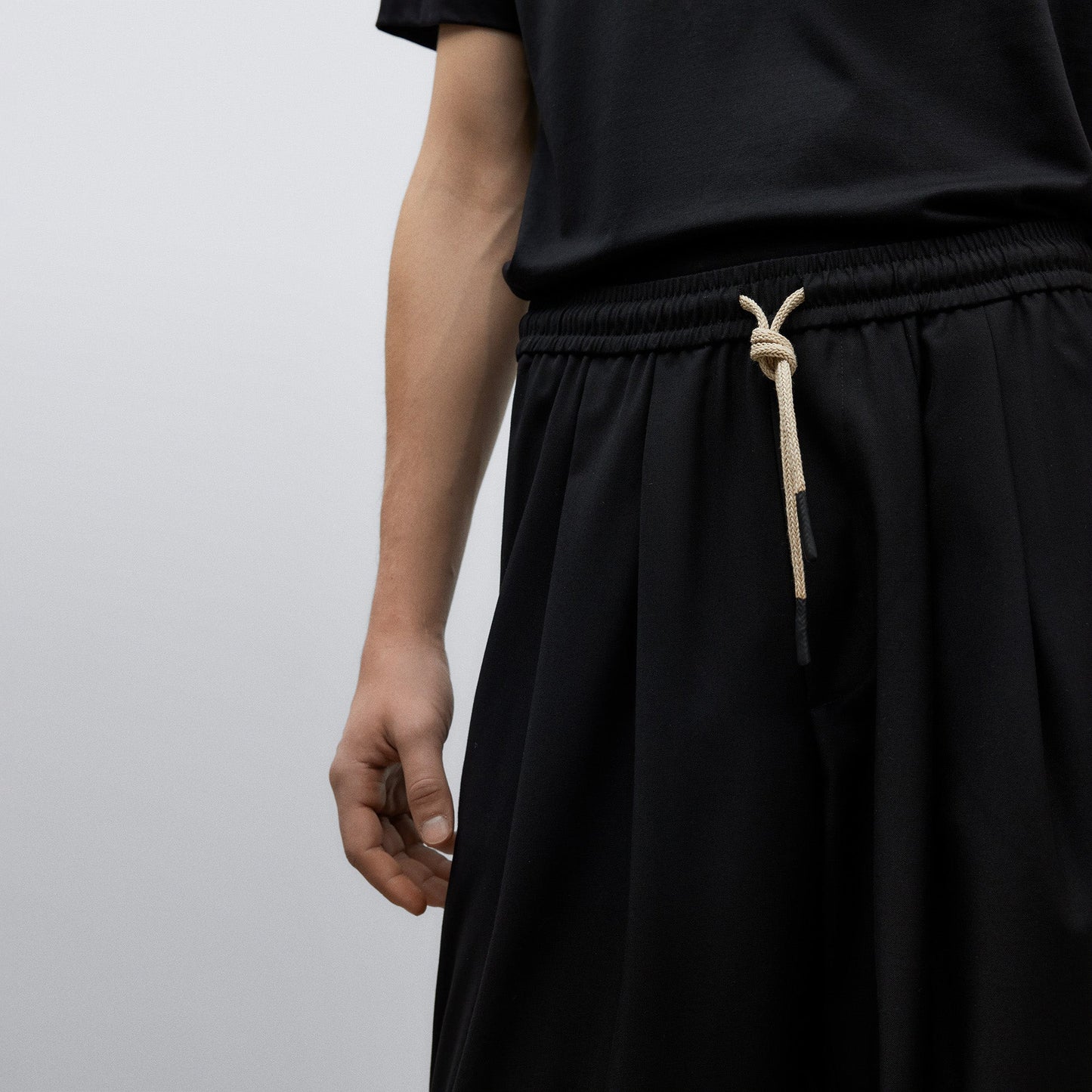 Black Elasticated Waist Trousers